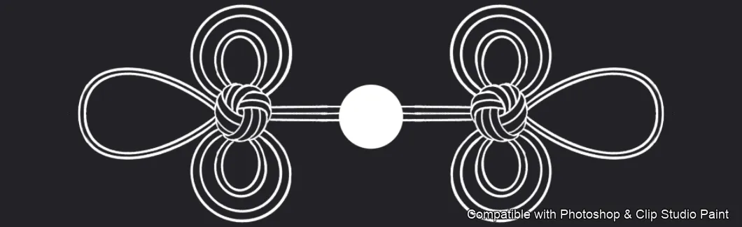 Oriental Frog Knots brush 14 of 15 — Photoshop & Clip Studio Paint .abr preview