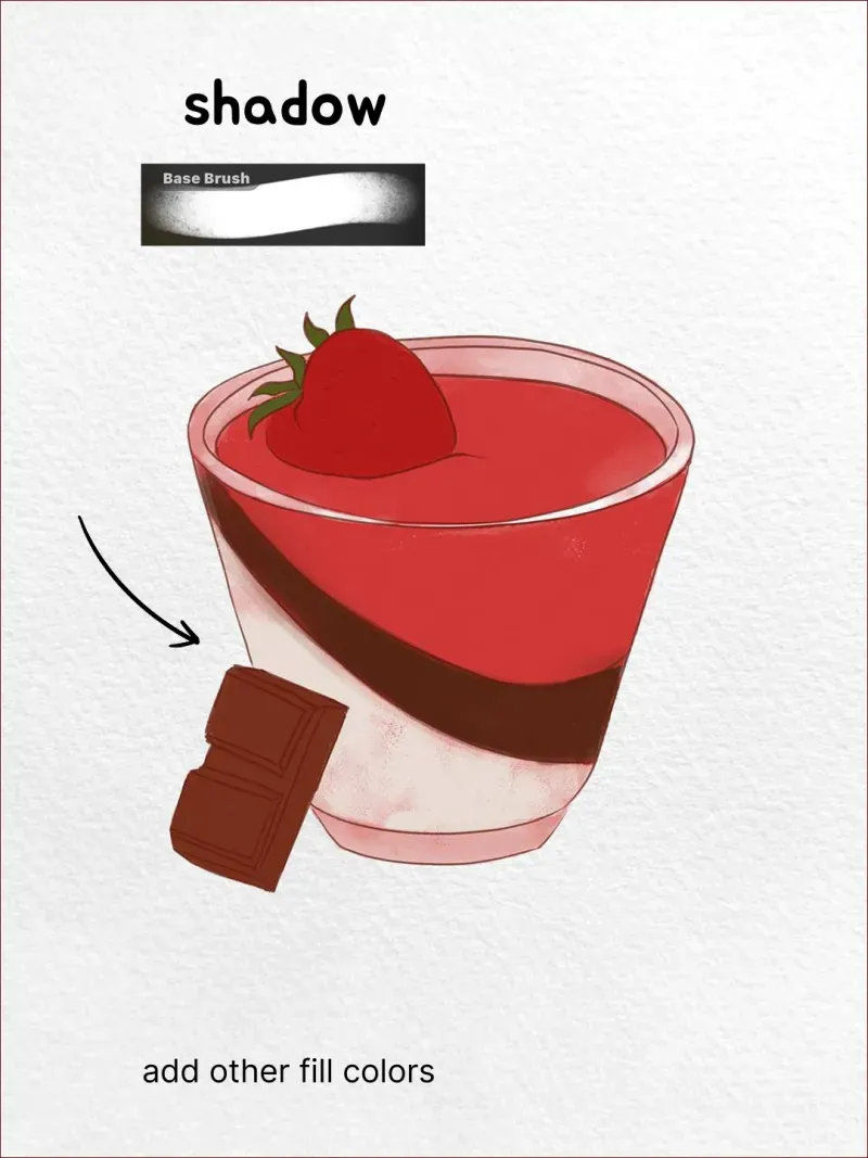 Step 4: Separate the layers — how to draw a panna cotta in Procreate