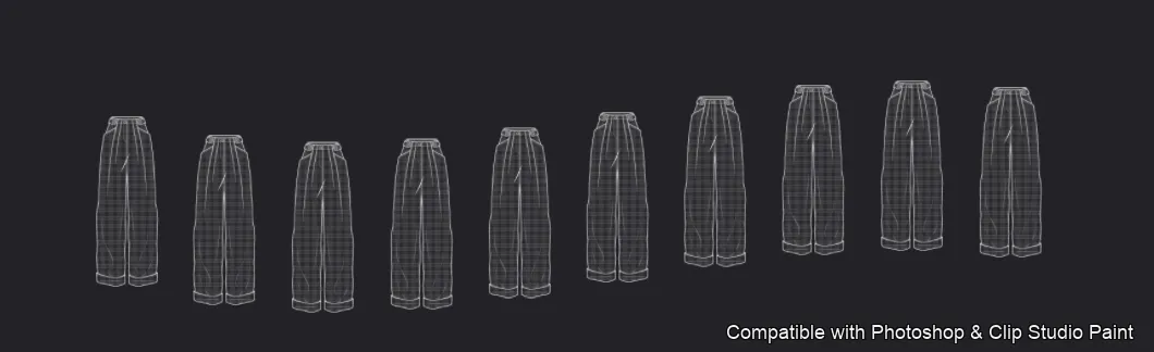 Pants Flats brush 1 of 66 — Photoshop & Clip Studio Paint .abr preview