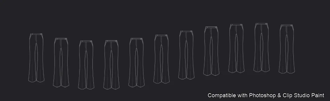 Pants Flats brush 3 of 66 — Photoshop & Clip Studio Paint .abr preview