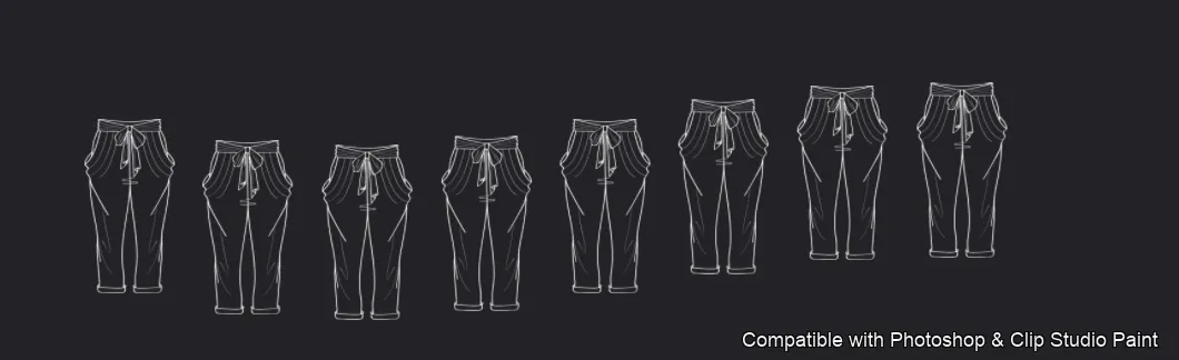 Pants Flats brush 4 of 66 — Photoshop & Clip Studio Paint .abr preview
