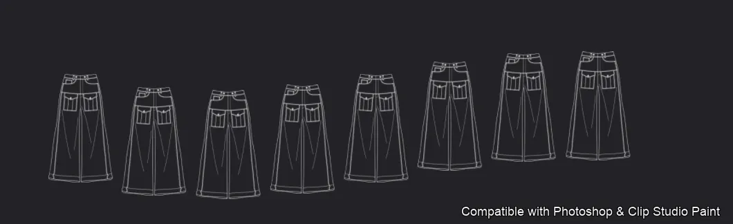 Pants Flats brush 5 of 66 — Photoshop & Clip Studio Paint .abr preview