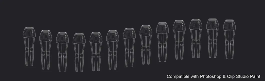 Pants Flats brush 6 of 66 — Photoshop & Clip Studio Paint .abr preview