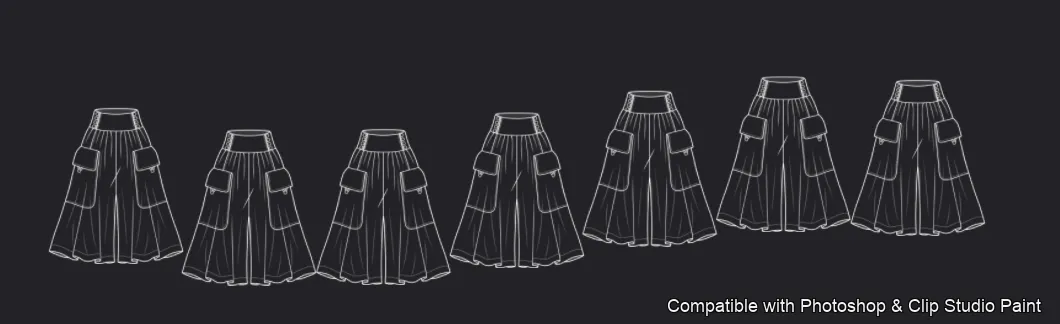 Pants Flats brush 7 of 66 — Photoshop & Clip Studio Paint .abr preview
