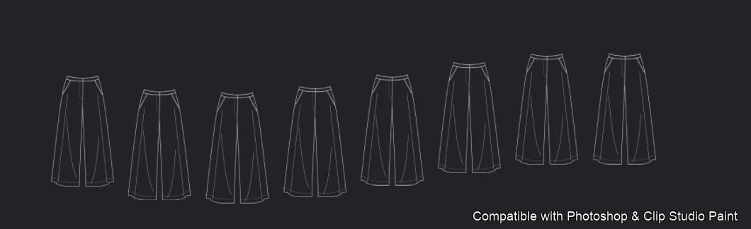Pants Flats brush 8 of 66 — Photoshop & Clip Studio Paint .abr preview