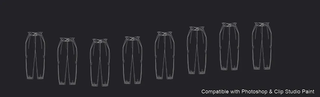 Pants Flats brush 9 of 66 — Photoshop & Clip Studio Paint .abr preview