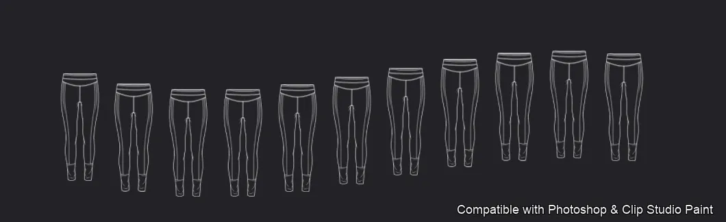 Pants Flats brush 15 of 66 — Photoshop & Clip Studio Paint .abr preview