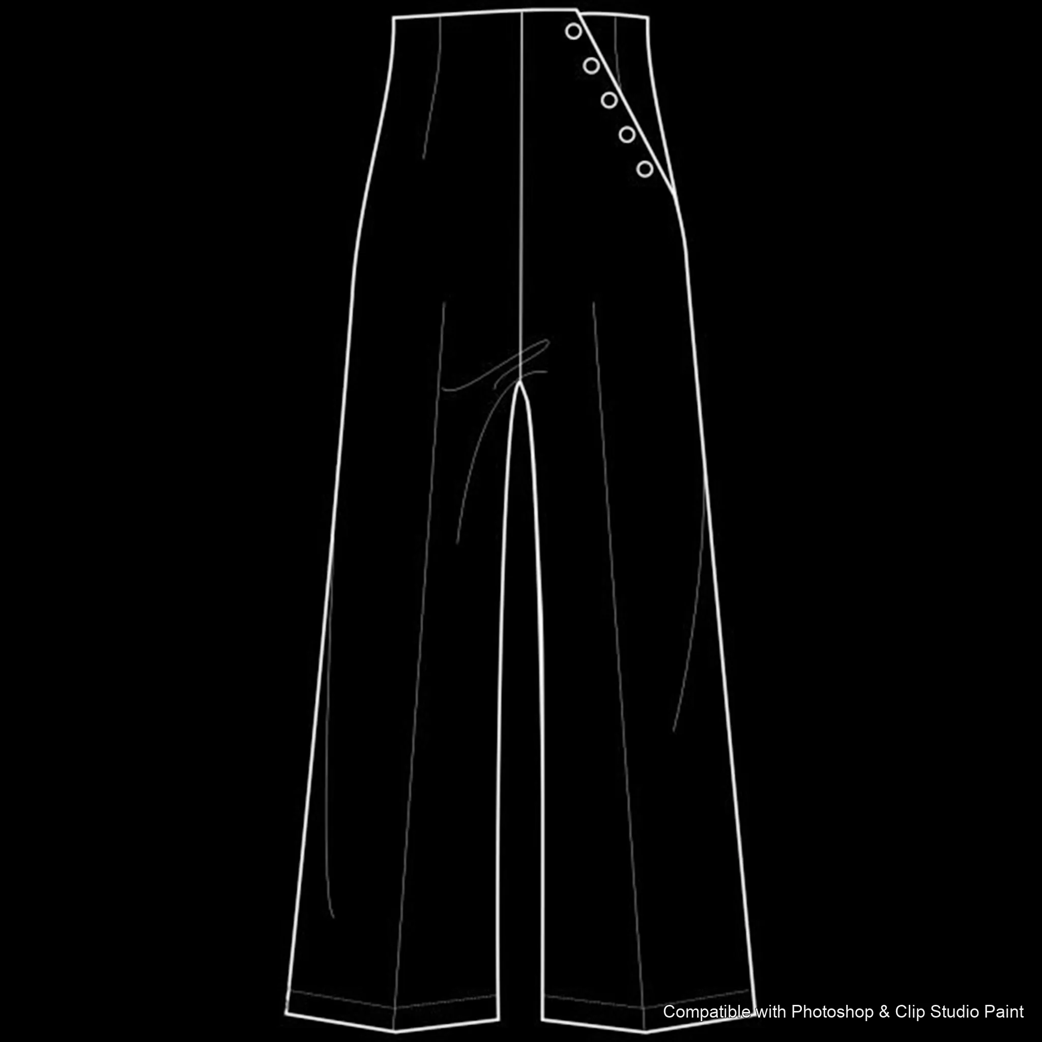 Pants Flats brush 16 of 66 — Photoshop & Clip Studio Paint .abr preview
