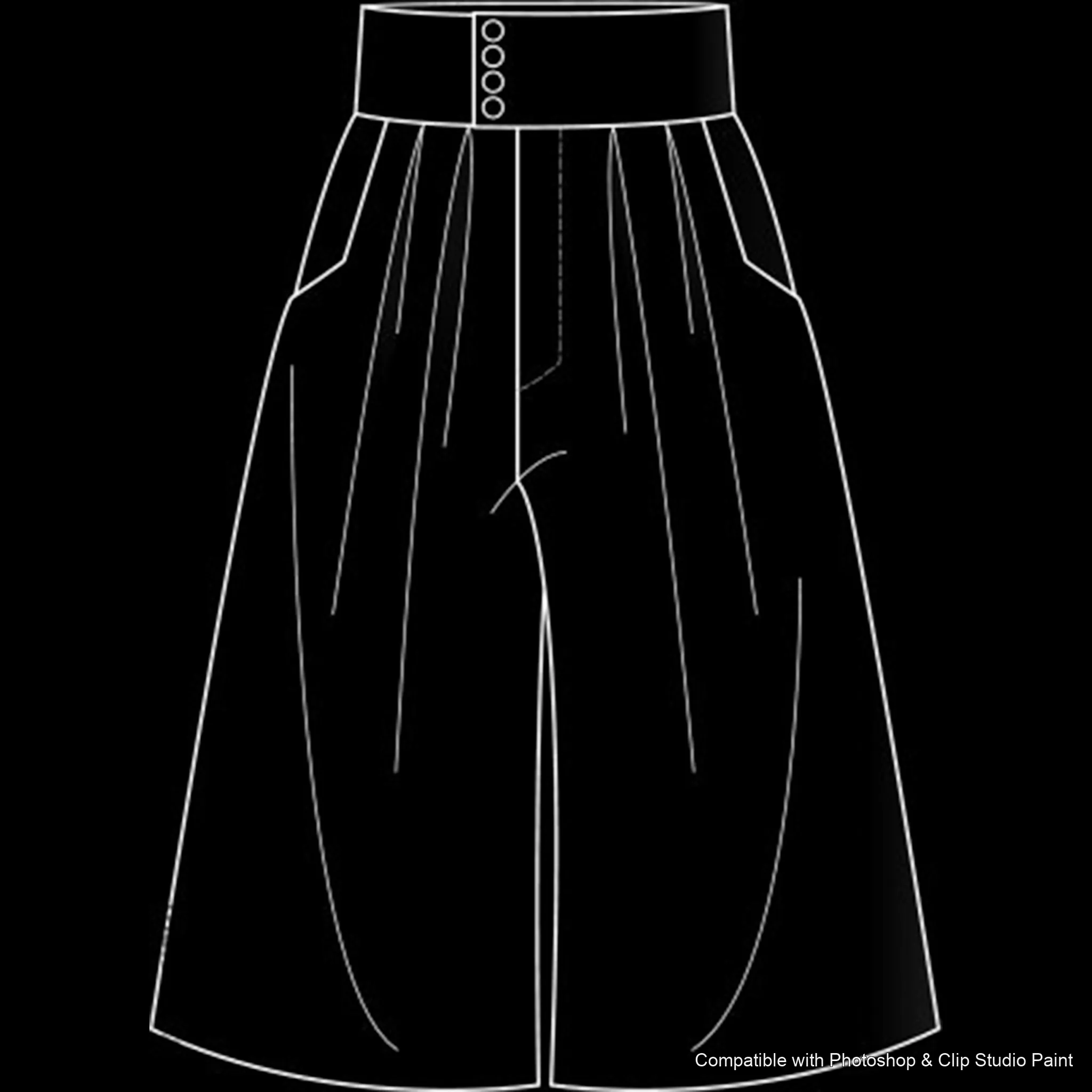 Pants Flats brush 18 of 66 — Photoshop & Clip Studio Paint .abr preview