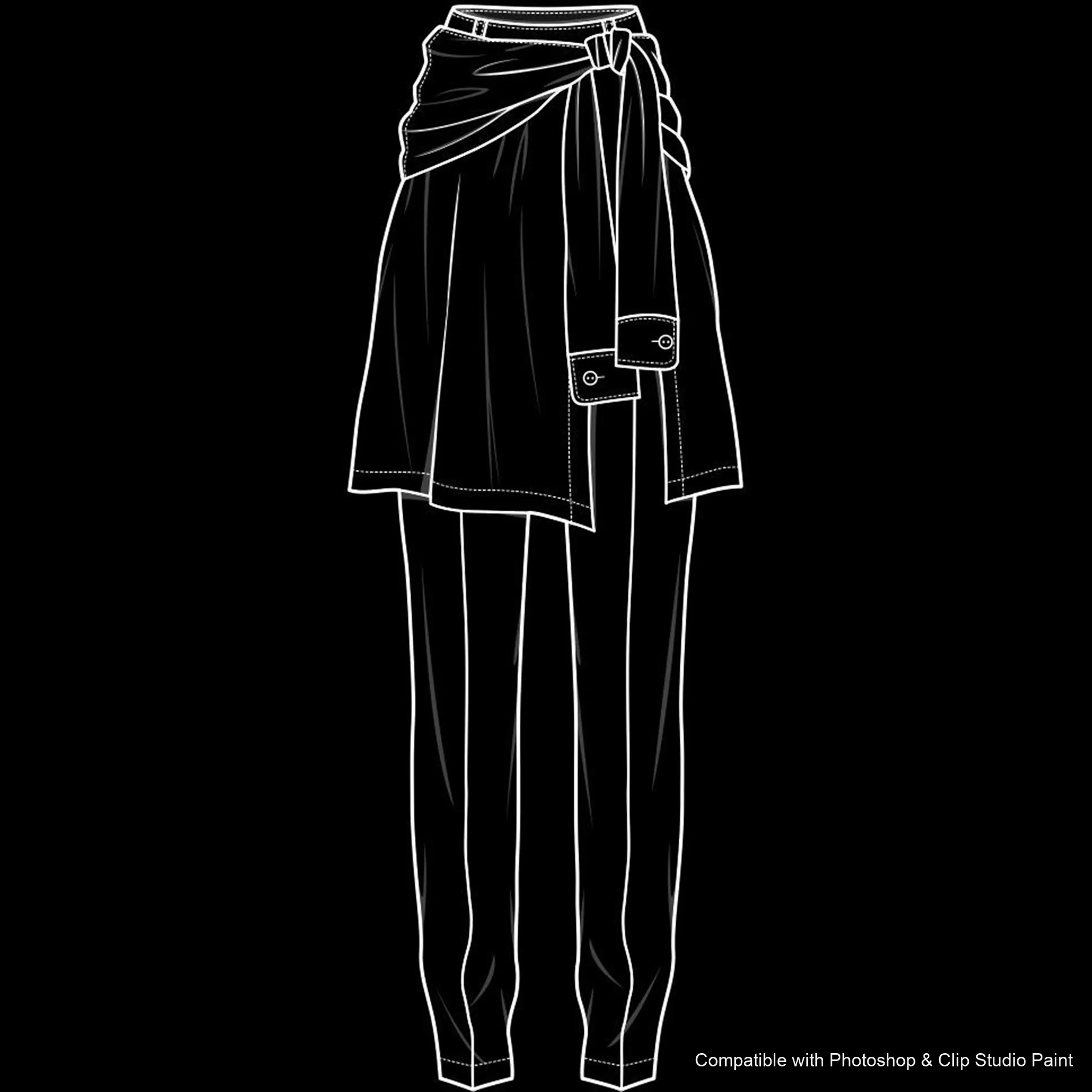 Pants Flats brush 21 of 66 — Photoshop & Clip Studio Paint .abr preview