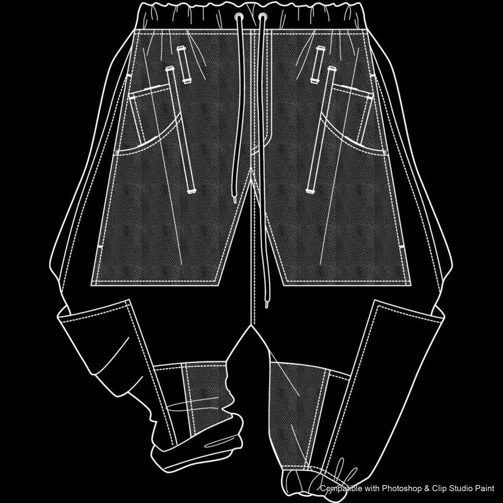 Pants Flats brush 24 of 66 — Photoshop & Clip Studio Paint .abr preview
