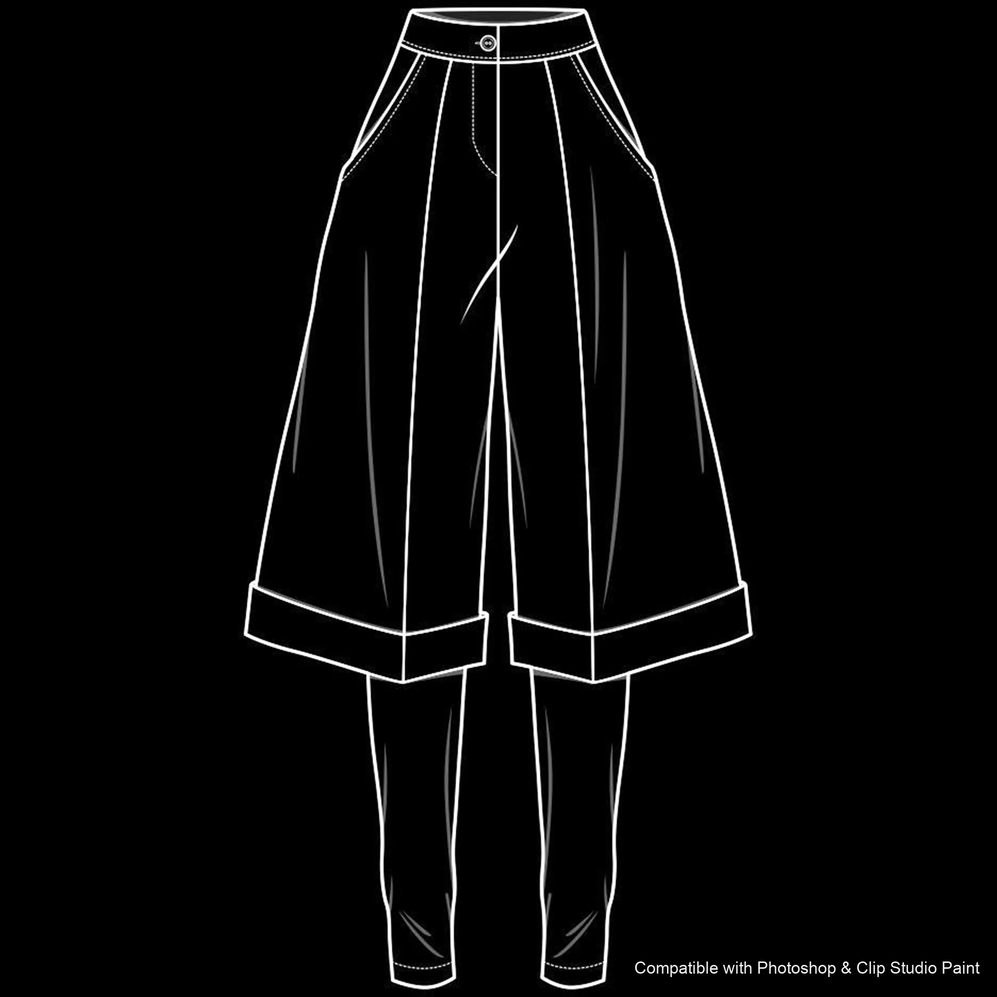 Pants Flats brush 25 of 66 — Photoshop & Clip Studio Paint .abr preview