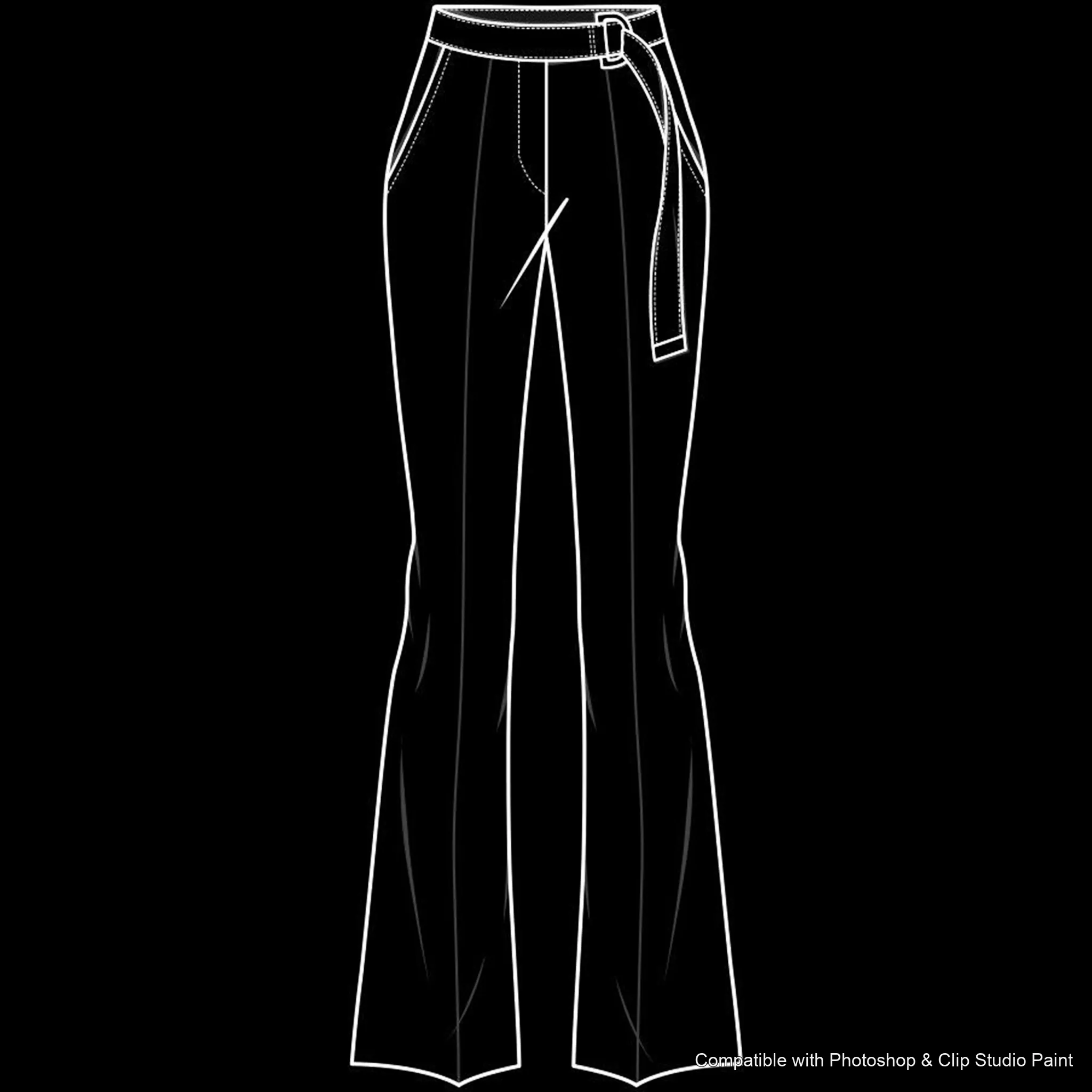 Pants Flats brush 26 of 66 — Photoshop & Clip Studio Paint .abr preview