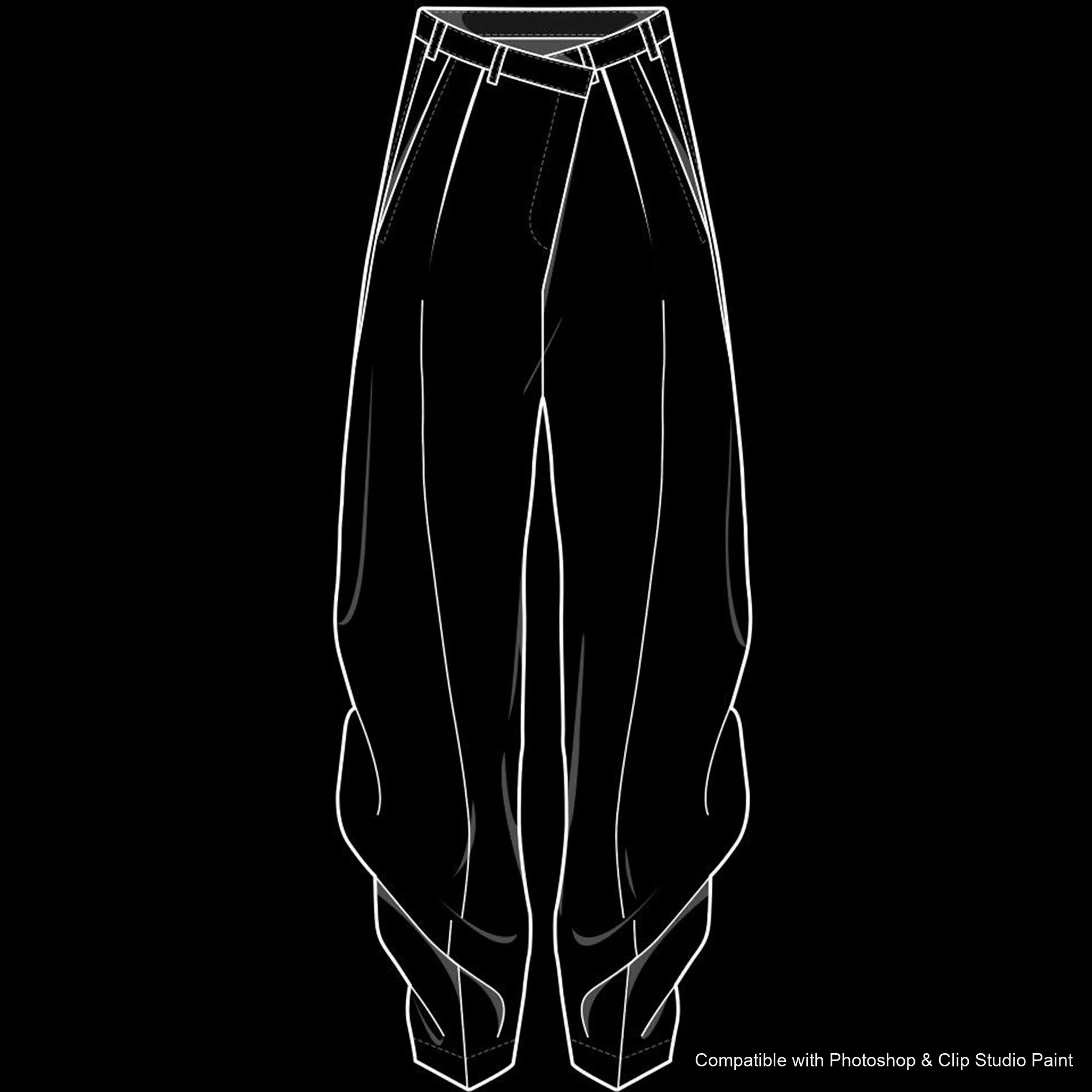 Pants Flats brush 29 of 66 — Photoshop & Clip Studio Paint .abr preview
