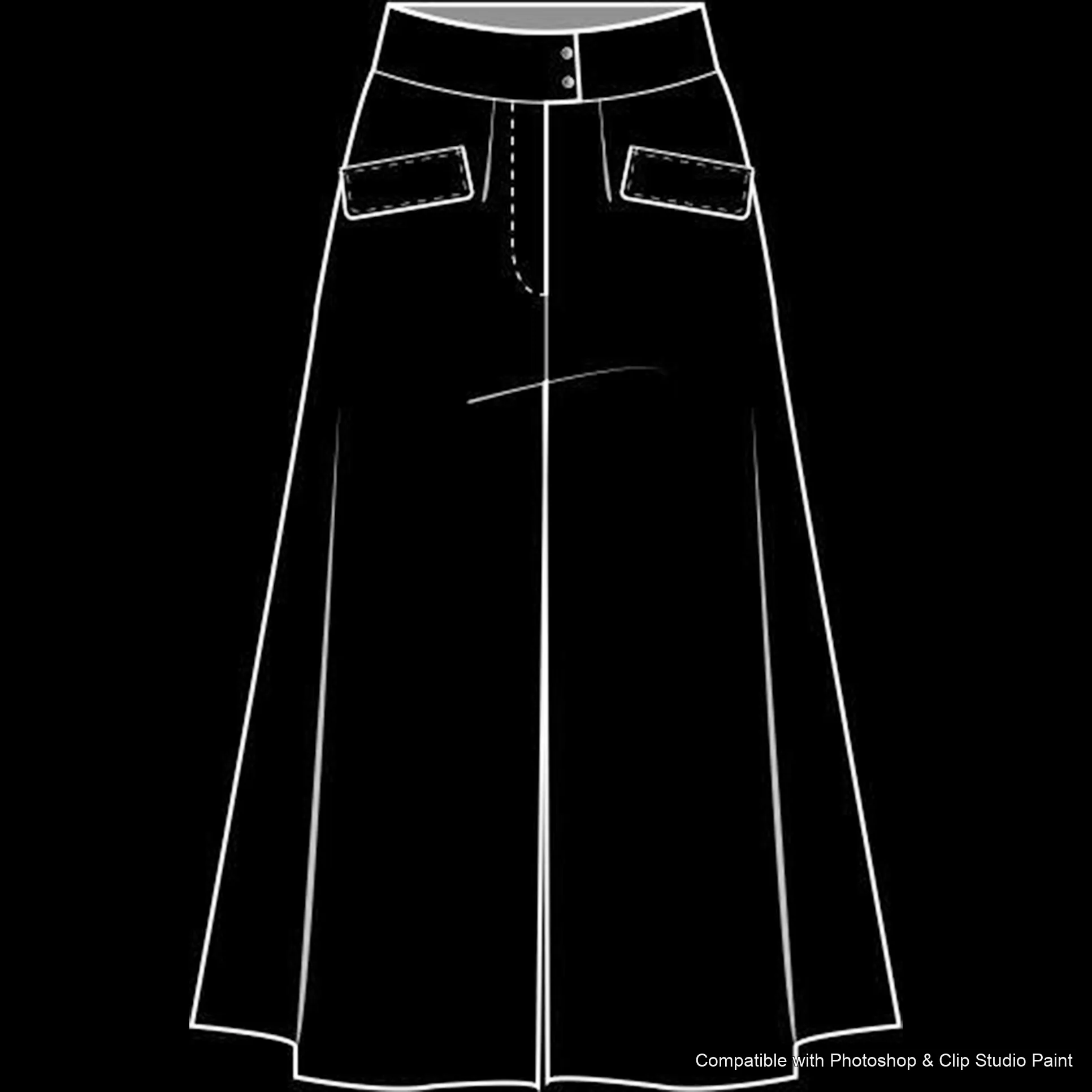 Pants Flats brush 31 of 66 — Photoshop & Clip Studio Paint .abr preview