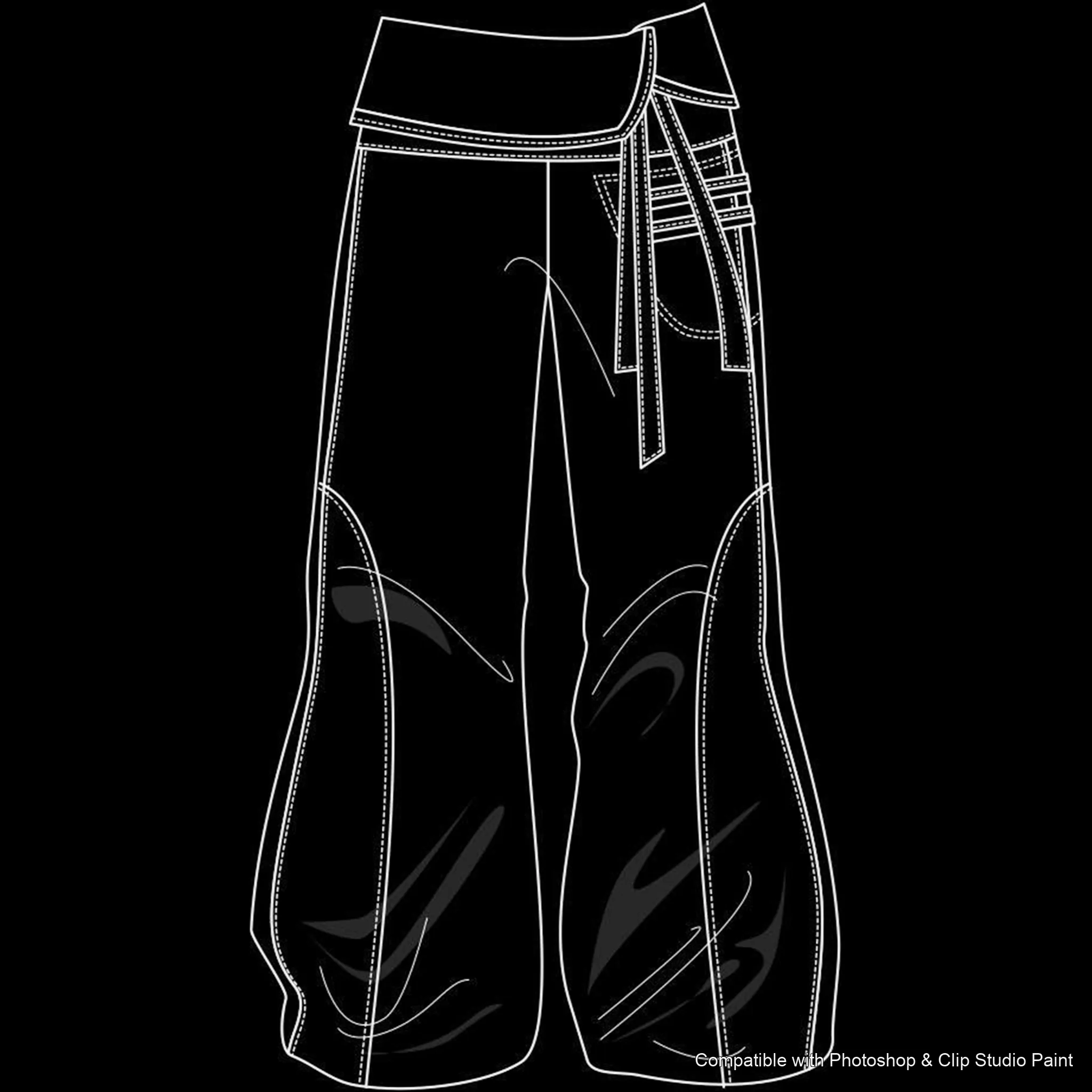 Pants Flats brush 33 of 66 — Photoshop & Clip Studio Paint .abr preview