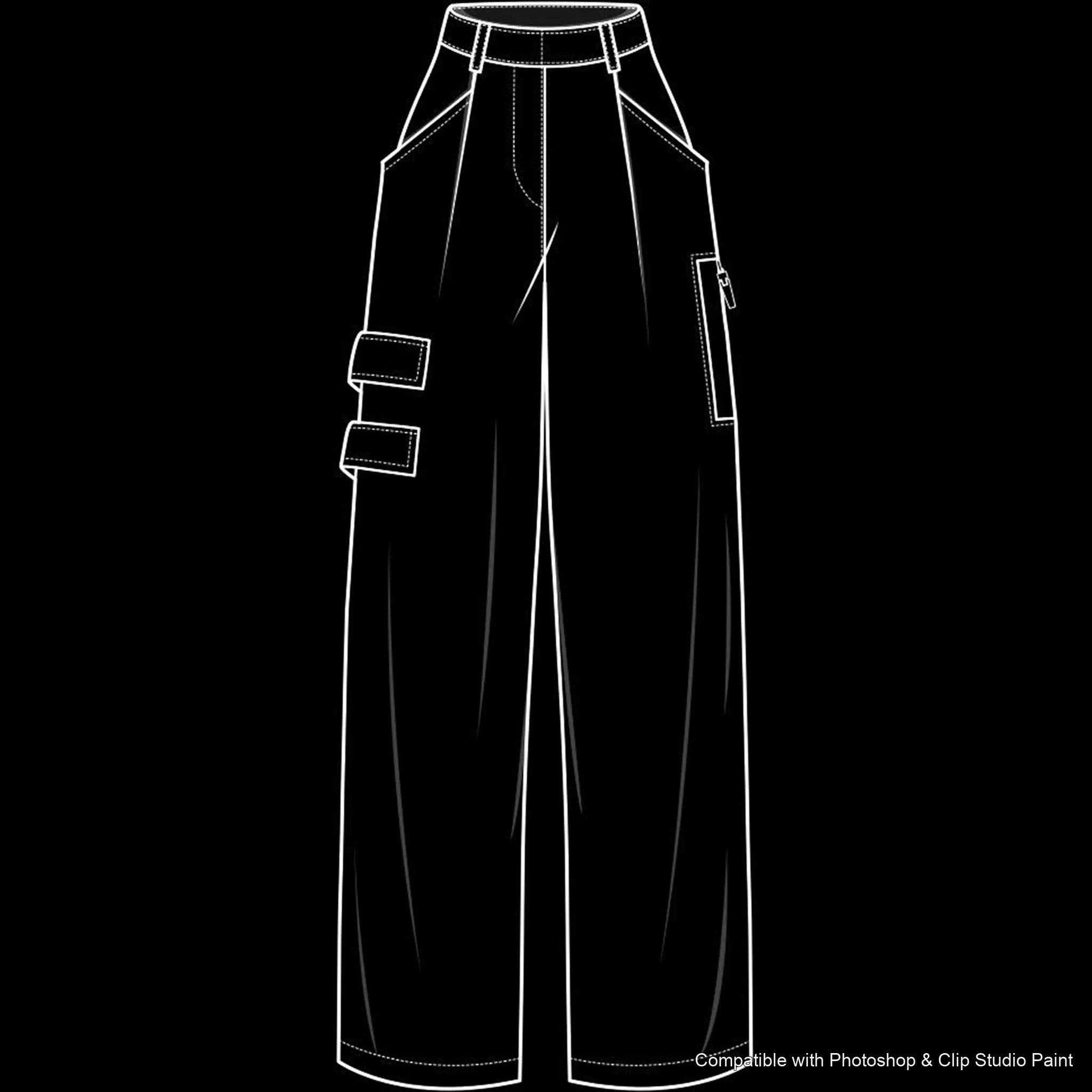 Pants Flats brush 34 of 66 — Photoshop & Clip Studio Paint .abr preview