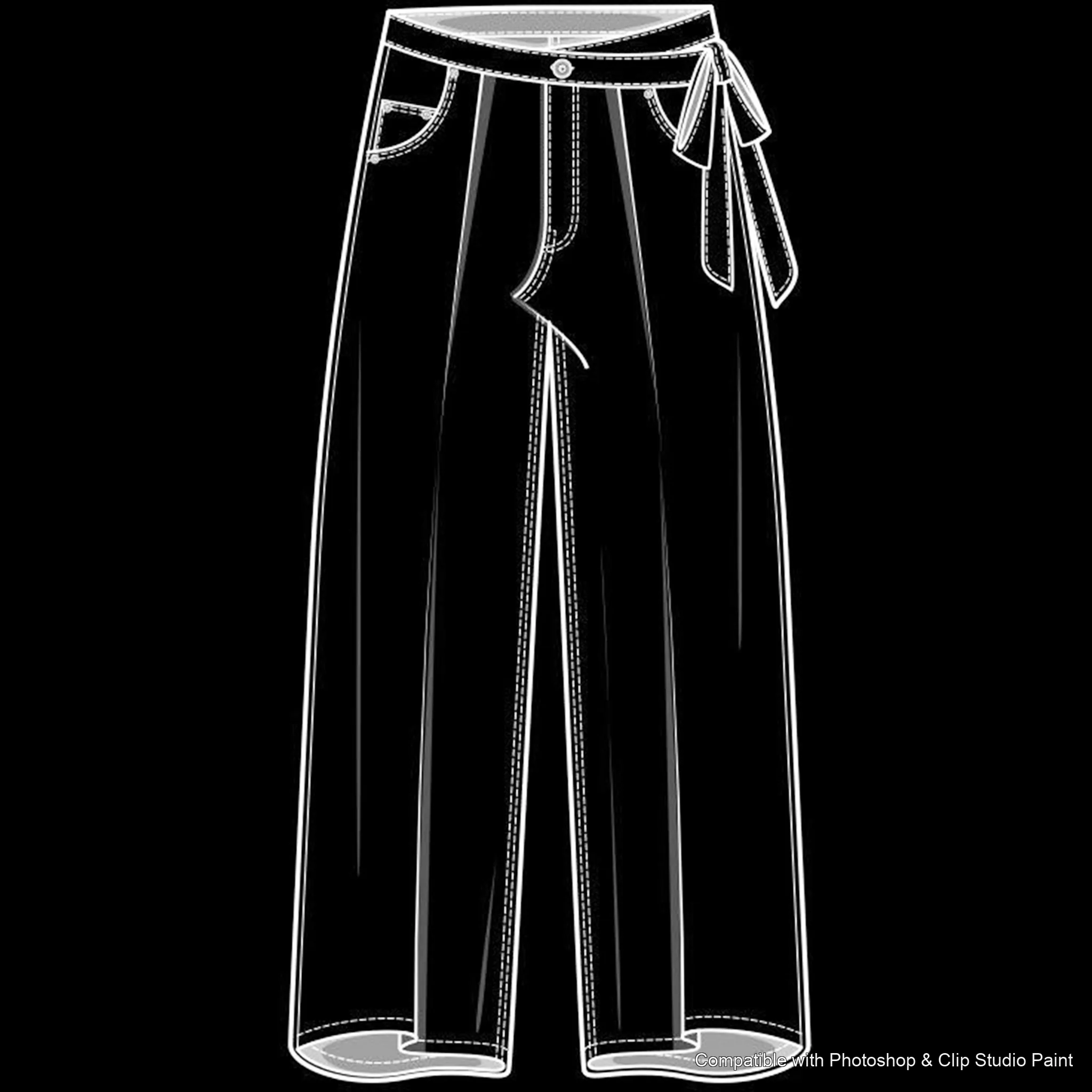 Pants Flats brush 36 of 66 — Photoshop & Clip Studio Paint .abr preview
