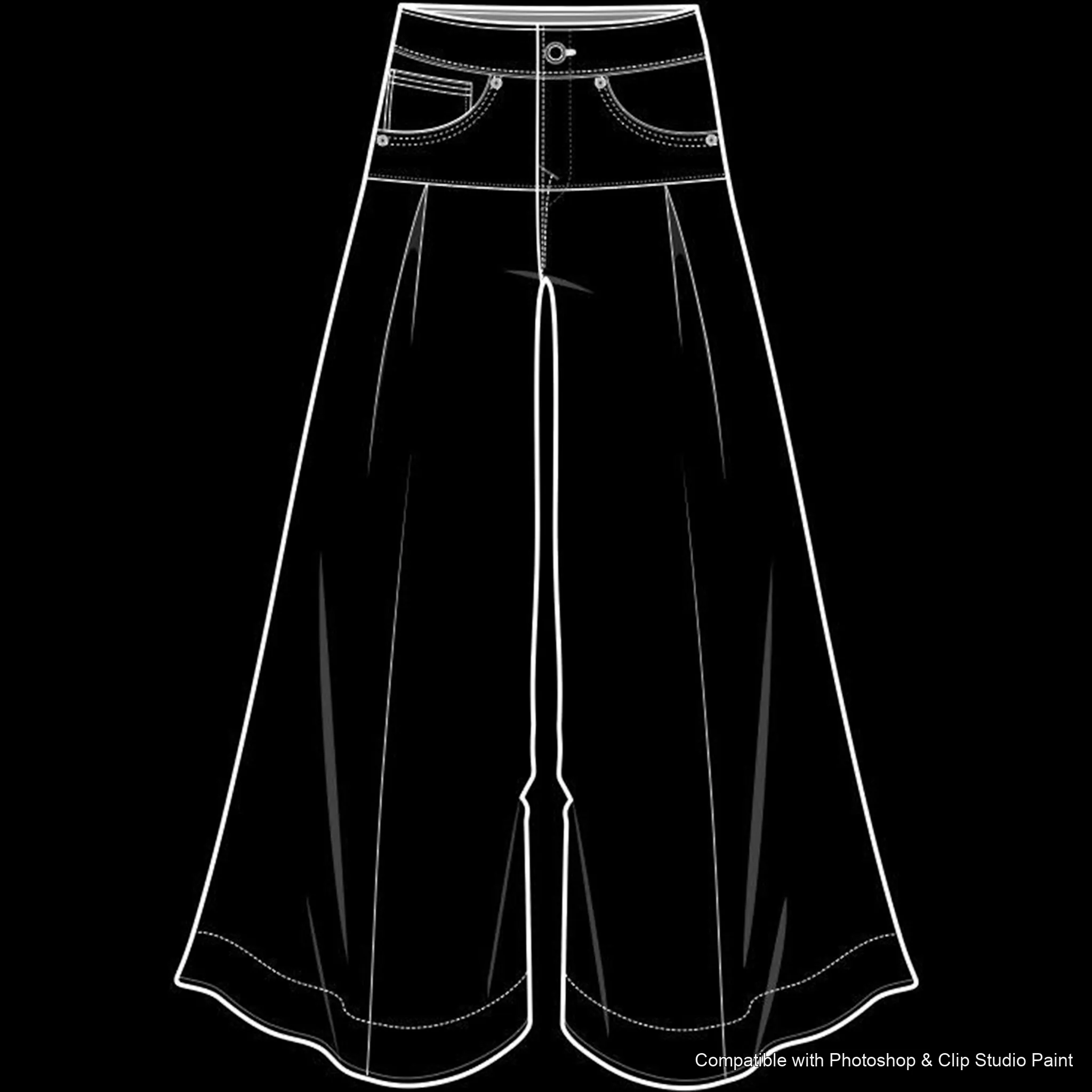 Pants Flats brush 37 of 66 — Photoshop & Clip Studio Paint .abr preview