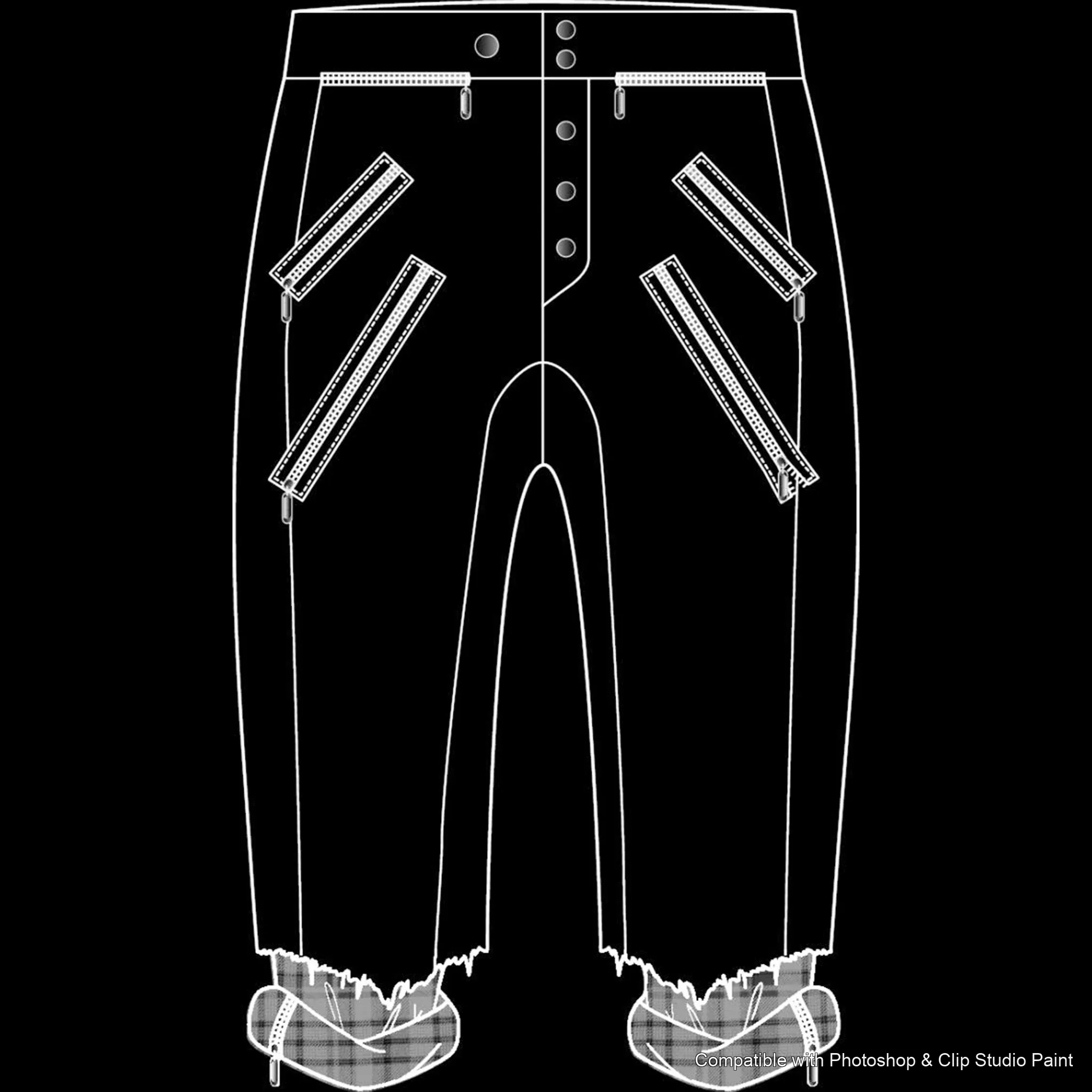 Pants Flats brush 41 of 66 — Photoshop & Clip Studio Paint .abr preview