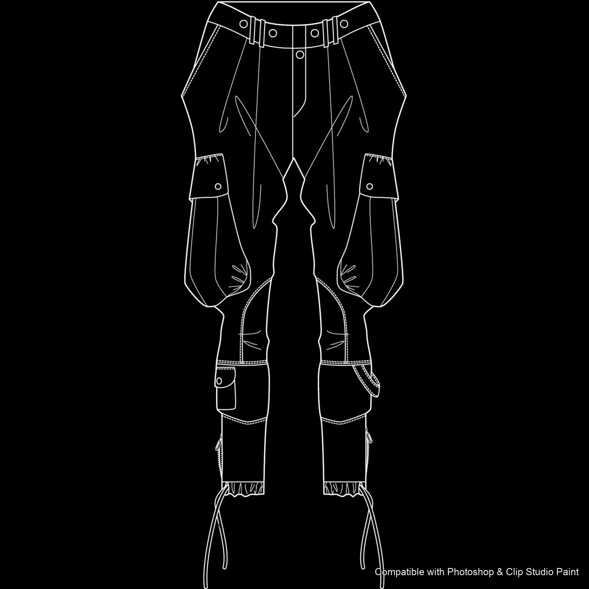 Pants Flats brush 42 of 66 — Photoshop & Clip Studio Paint .abr preview