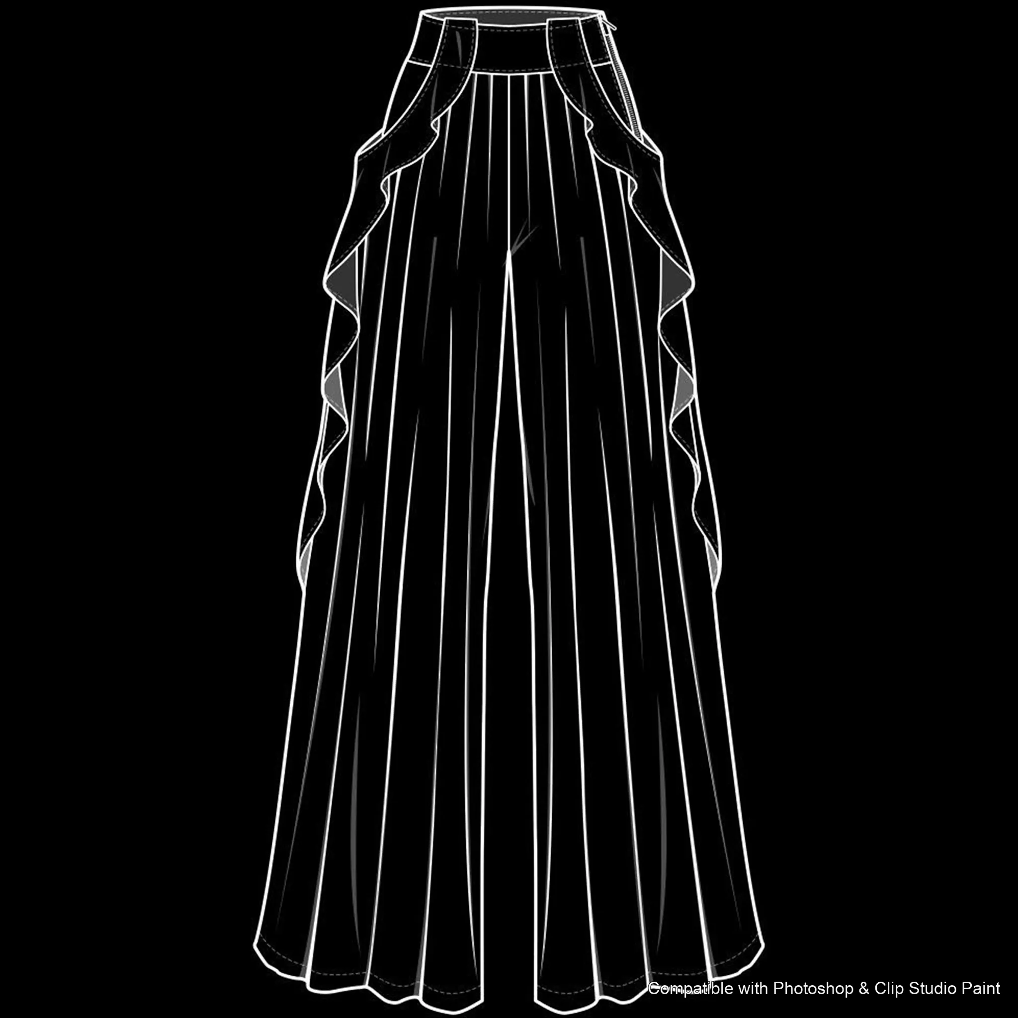 Pants Flats brush 45 of 66 — Photoshop & Clip Studio Paint .abr preview