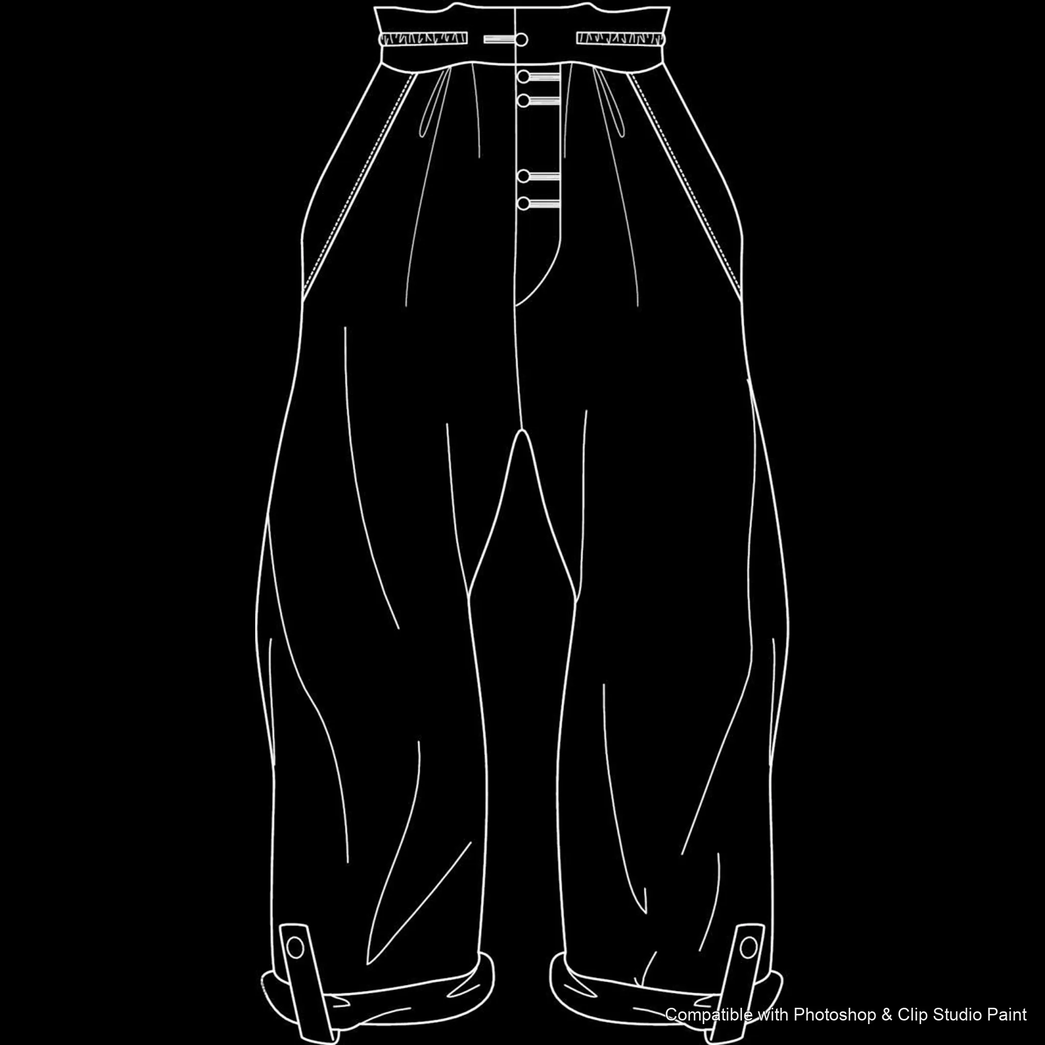 Pants Flats brush 48 of 66 — Photoshop & Clip Studio Paint .abr preview