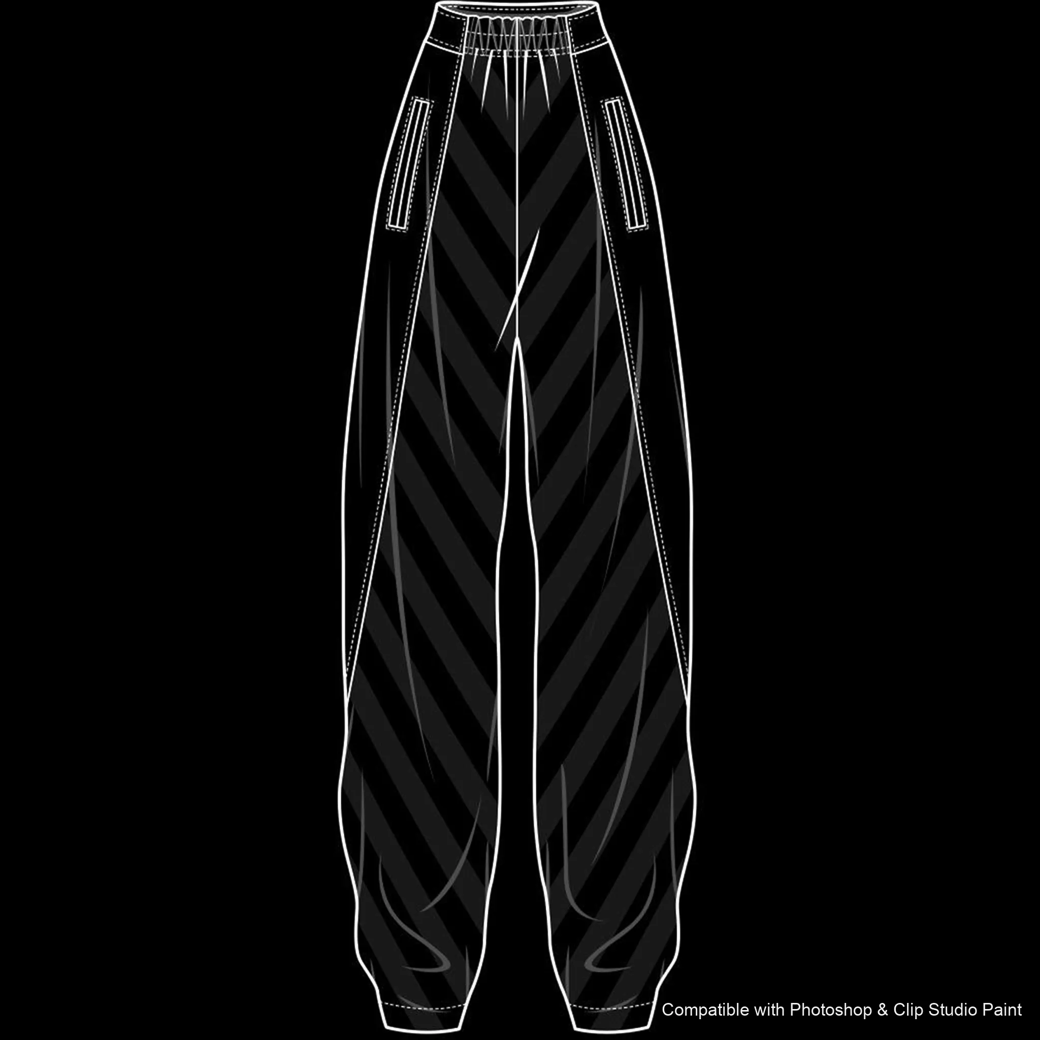 Pants Flats brush 49 of 66 — Photoshop & Clip Studio Paint .abr preview