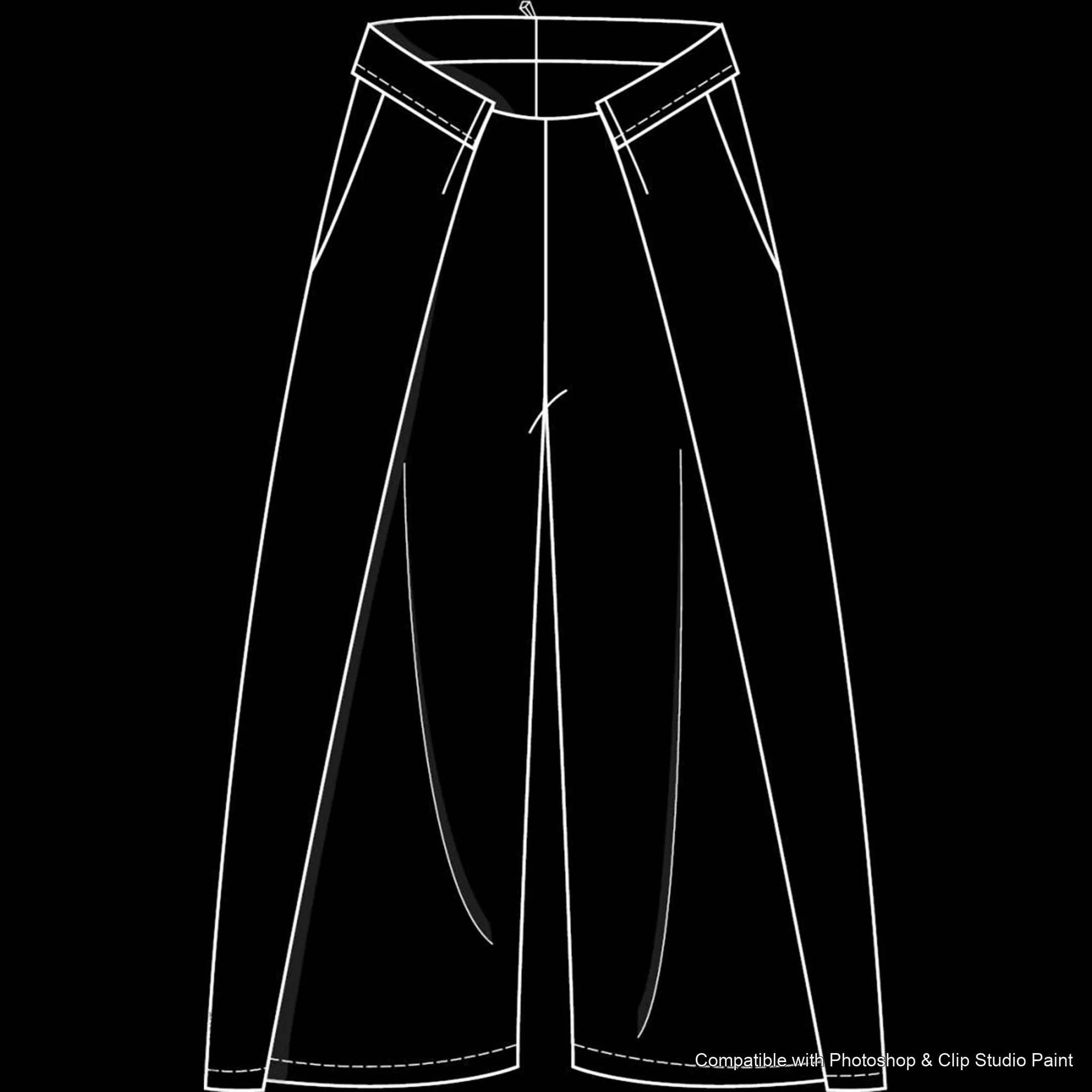 Pants Flats brush 51 of 66 — Photoshop & Clip Studio Paint .abr preview