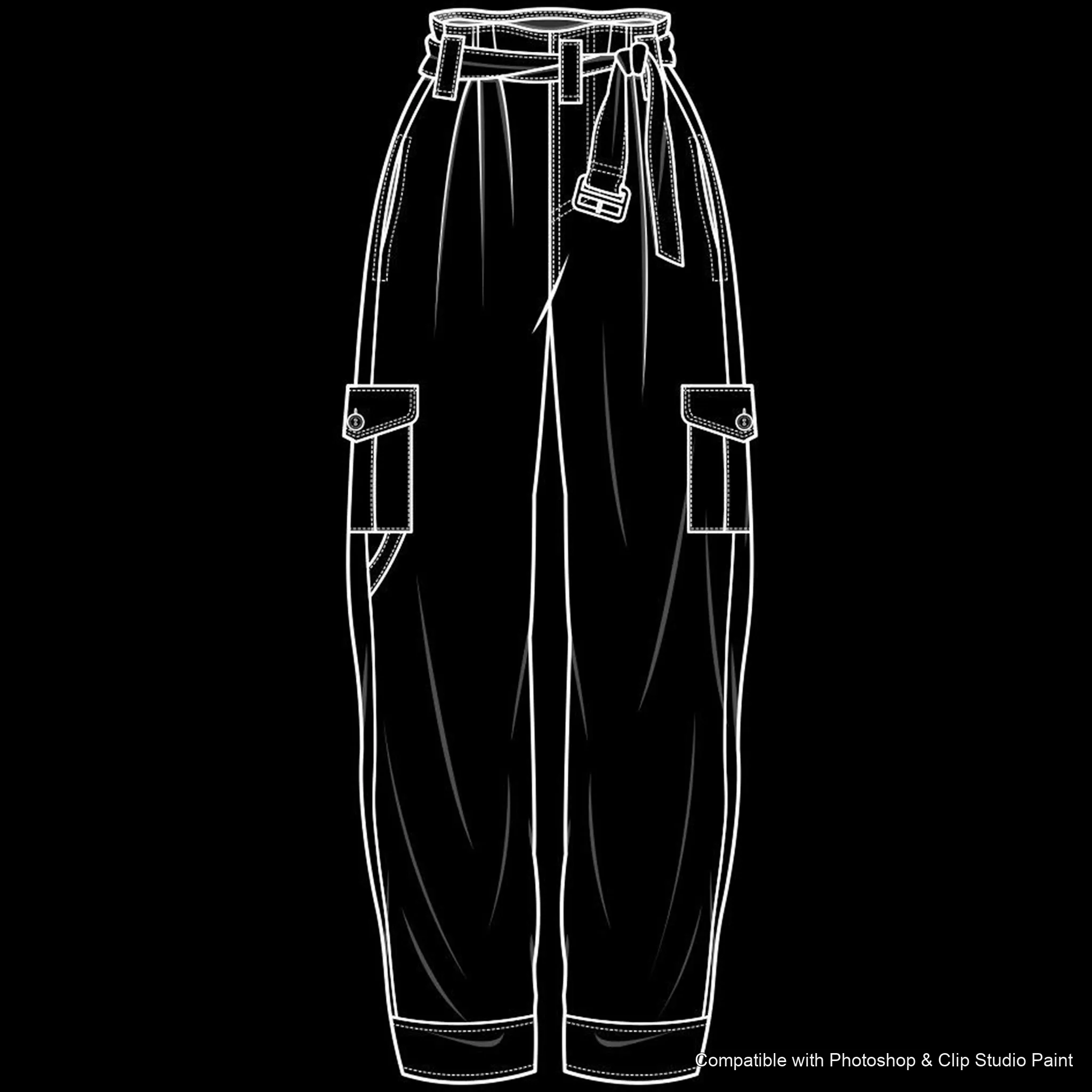 Pants Flats brush 52 of 66 — Photoshop & Clip Studio Paint .abr preview