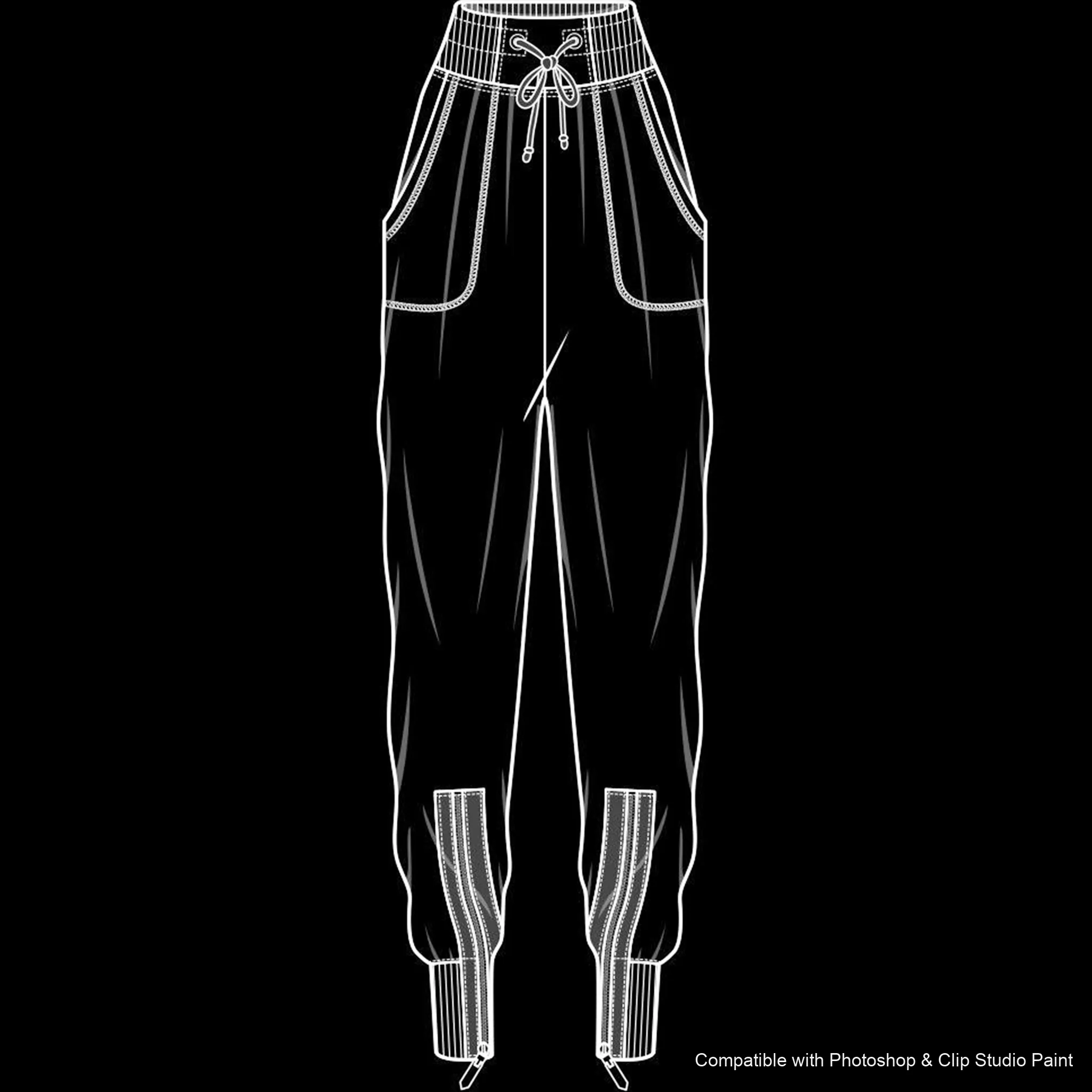 Pants Flats brush 54 of 66 — Photoshop & Clip Studio Paint .abr preview