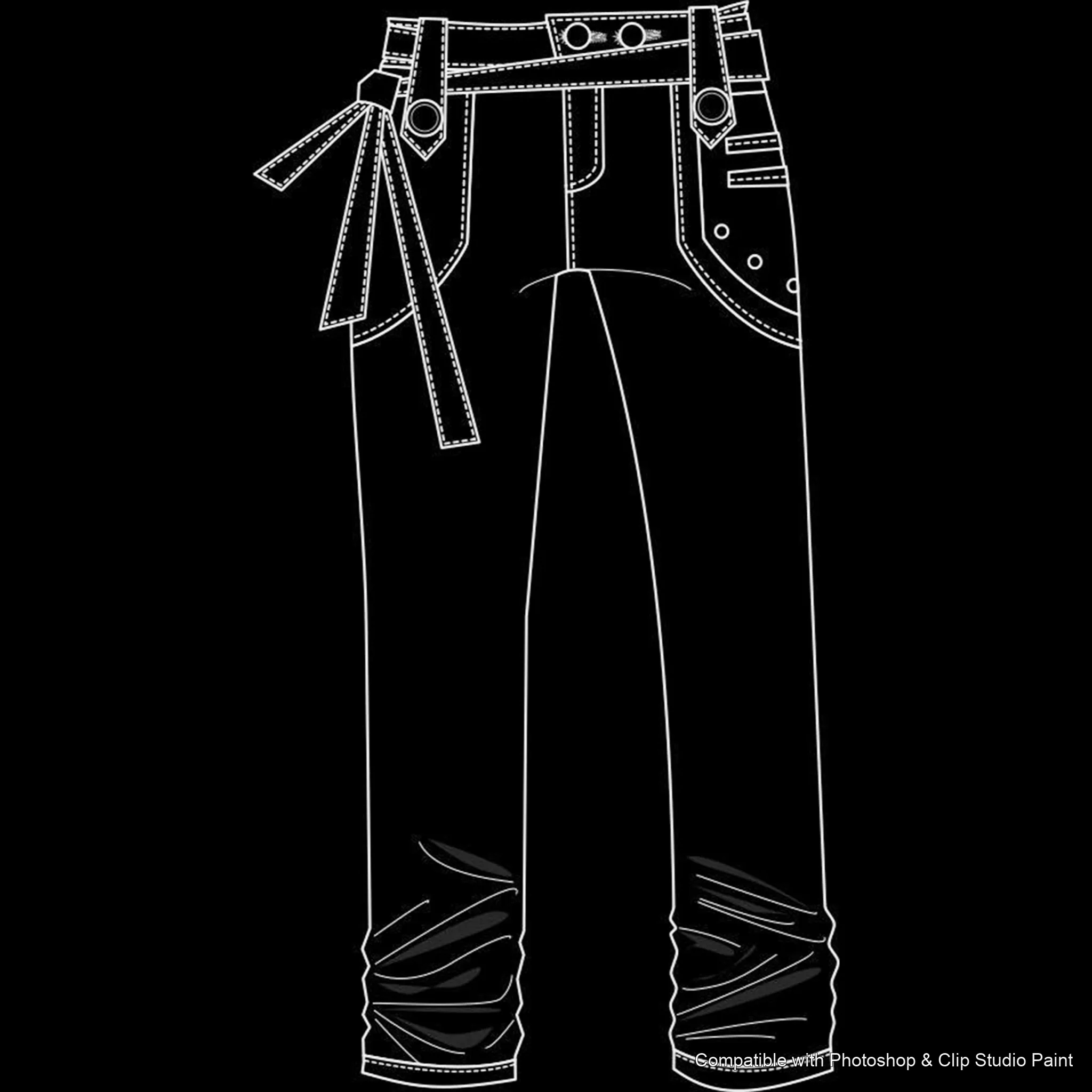 Pants Flats brush 56 of 66 — Photoshop & Clip Studio Paint .abr preview
