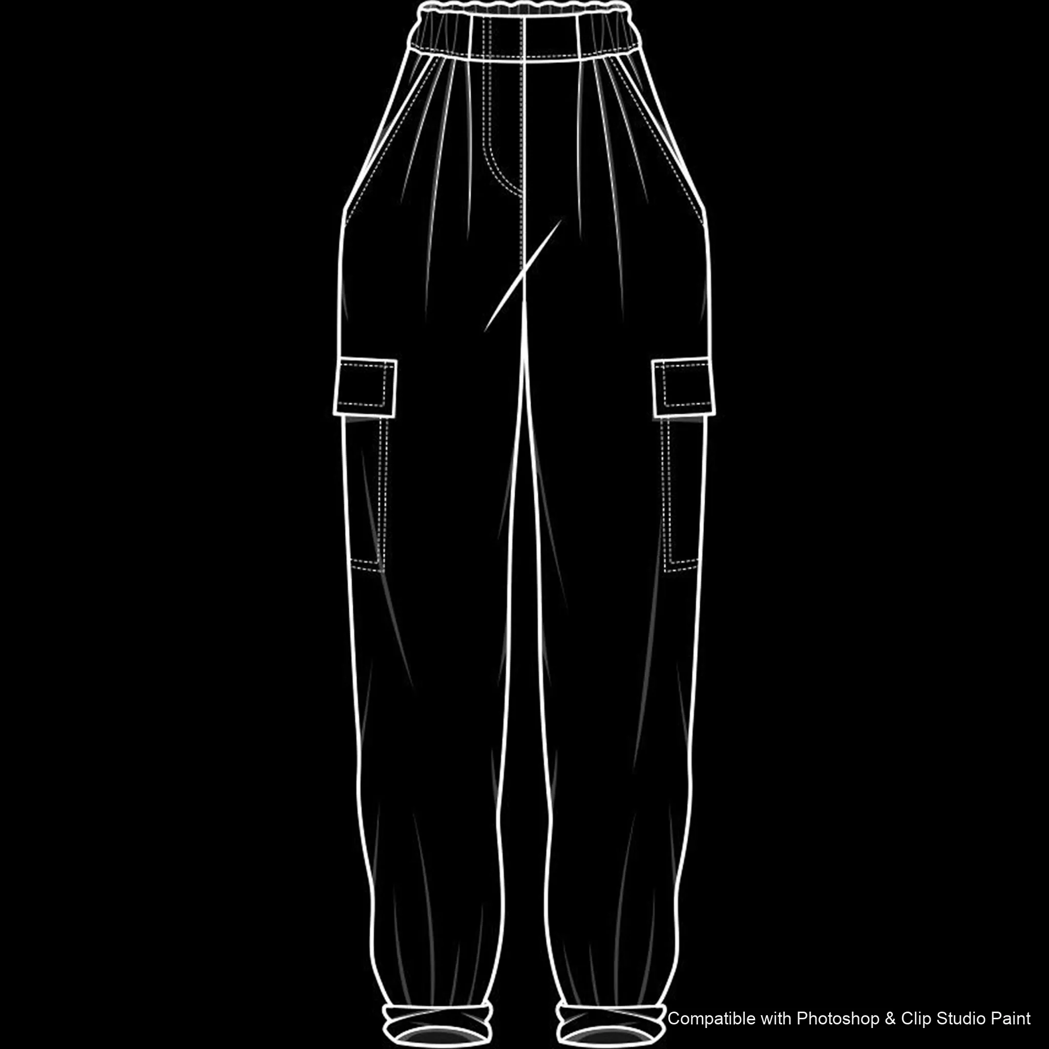 Pants Flats brush 59 of 66 — Photoshop & Clip Studio Paint .abr preview