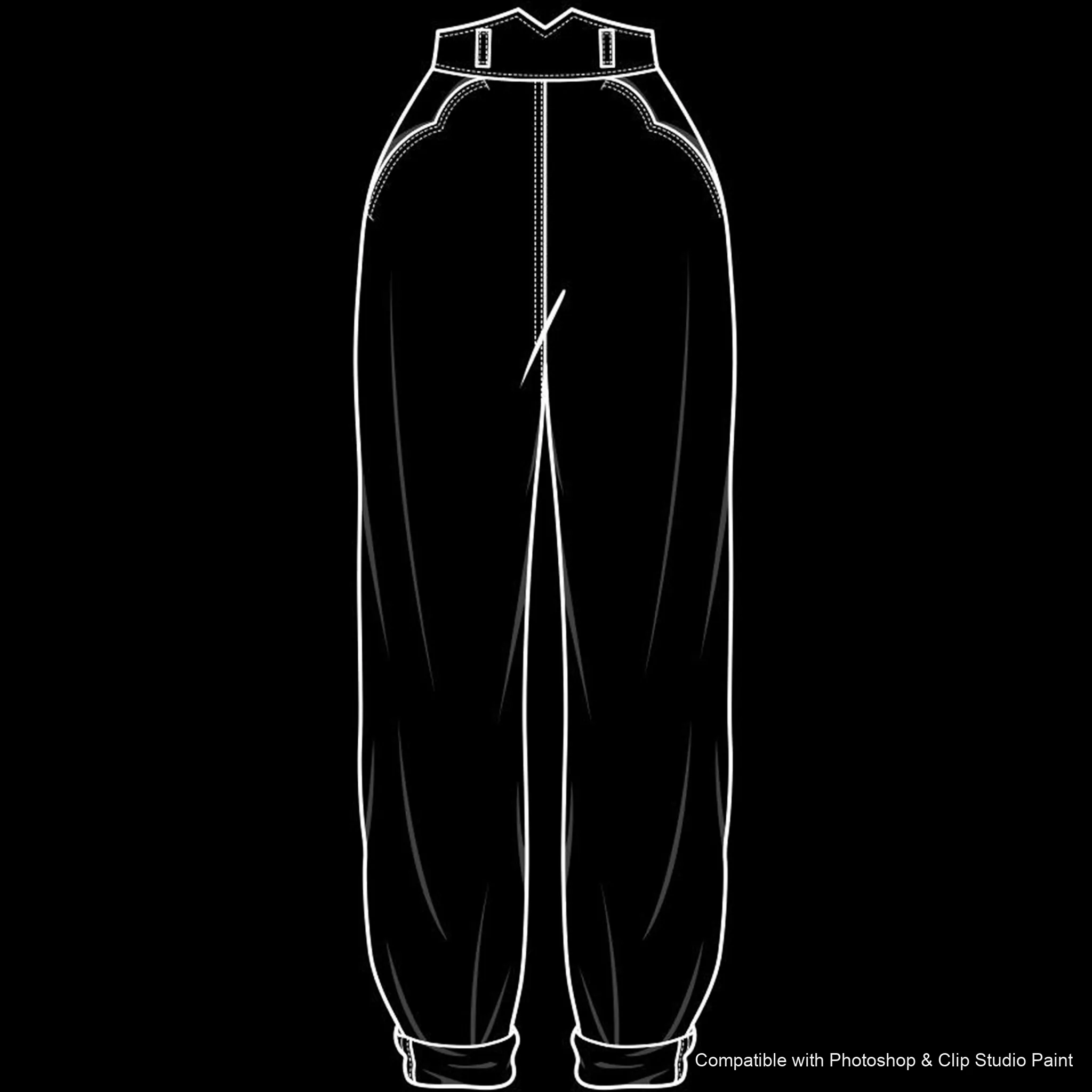 Pants Flats brush 61 of 66 — Photoshop & Clip Studio Paint .abr preview