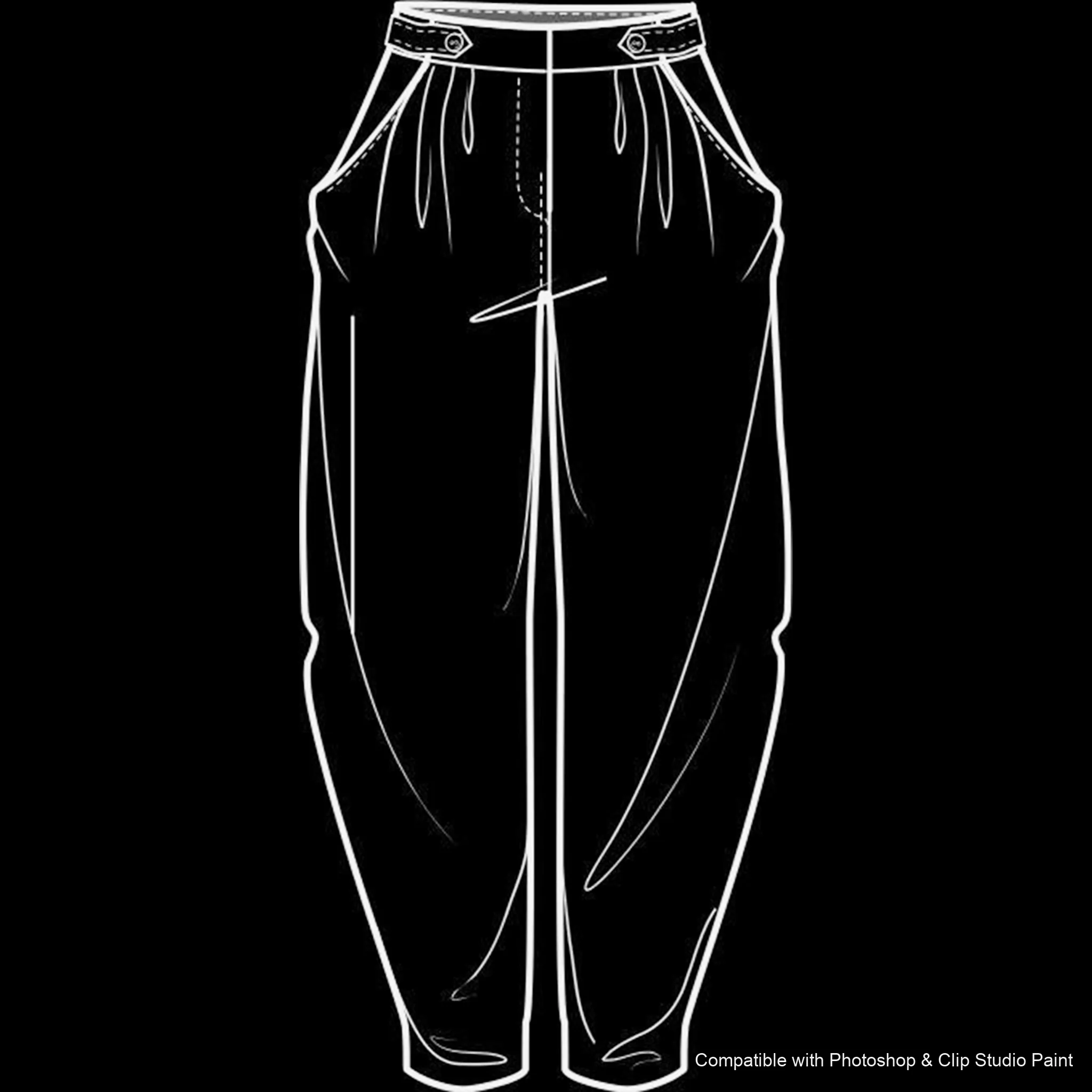 Pants Flats brush 62 of 66 — Photoshop & Clip Studio Paint .abr preview