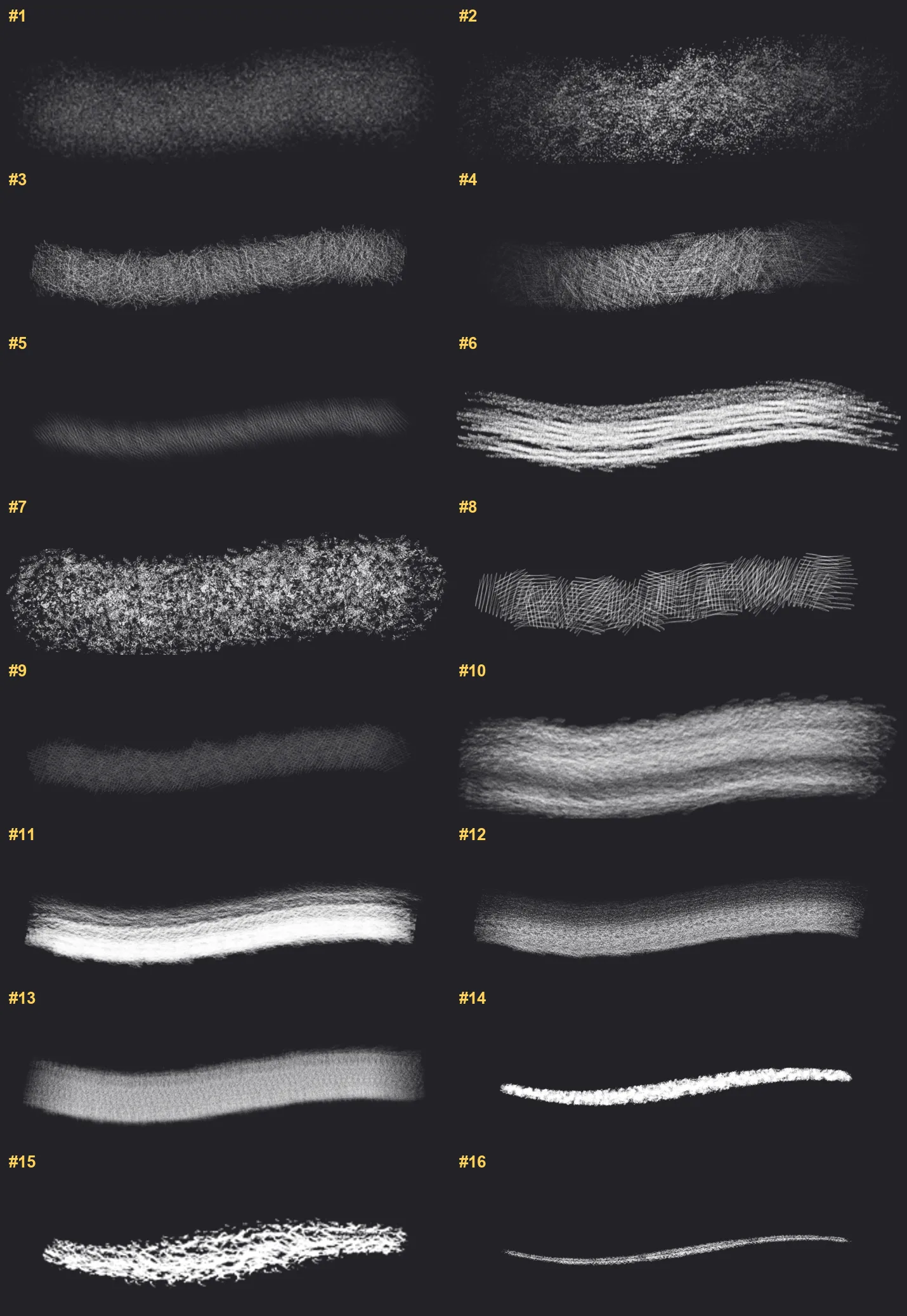 Pencil Effect Procreate brushes overview sheet 1