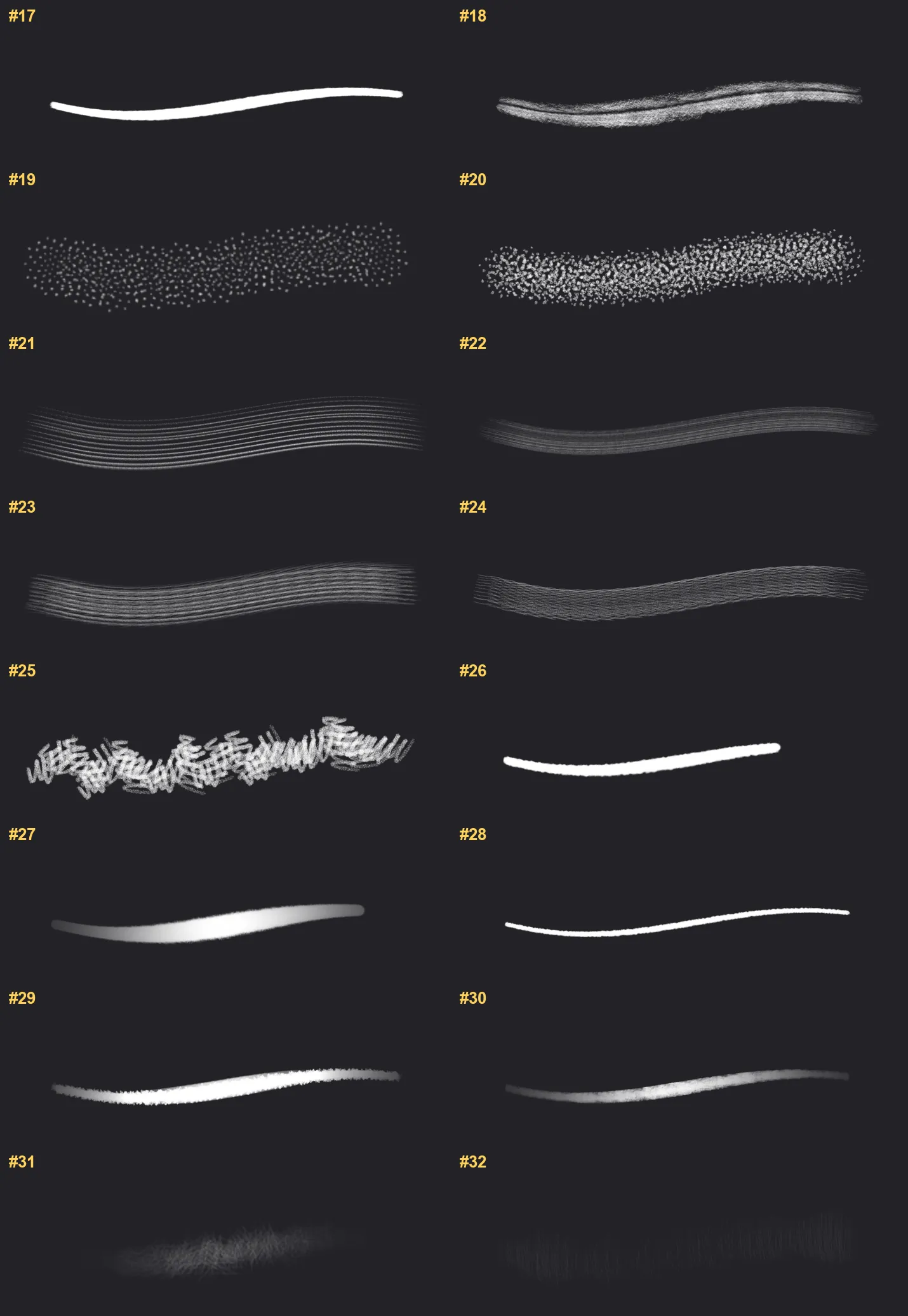 Pencil Effect Procreate brushes overview sheet 2