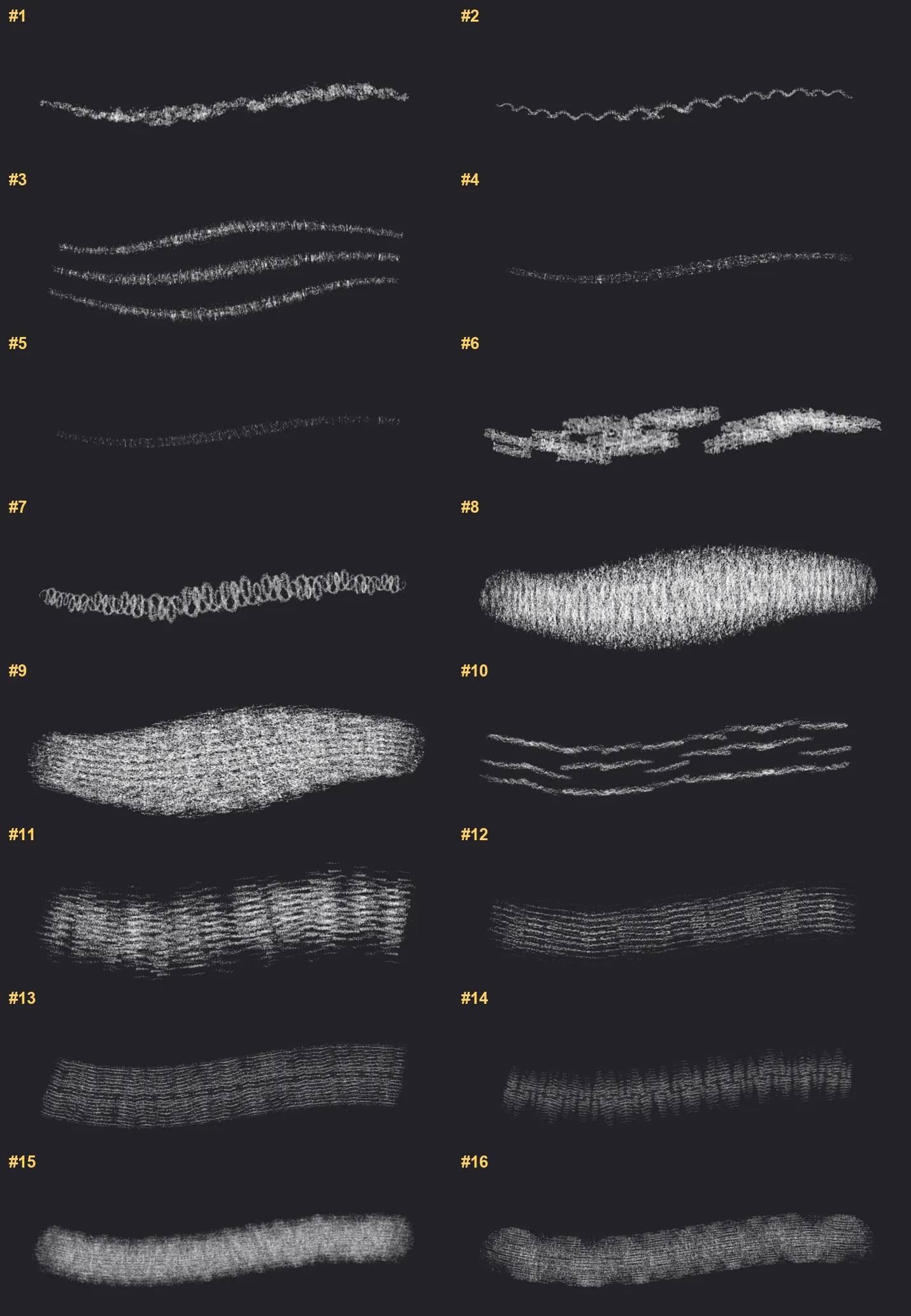 Pencil Pro Kit Procreate brushes overview sheet 1