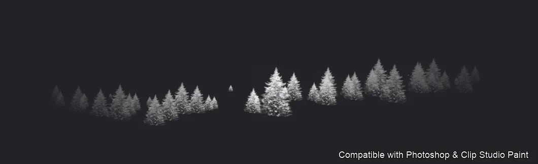 Pinewood Forest brush 17 of 40 — Photoshop & Clip Studio Paint .abr preview