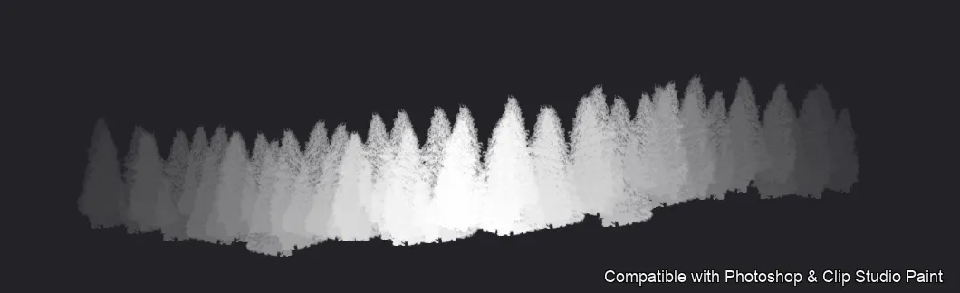 Pinewood Forest brush 31 of 40 — Photoshop & Clip Studio Paint .abr preview