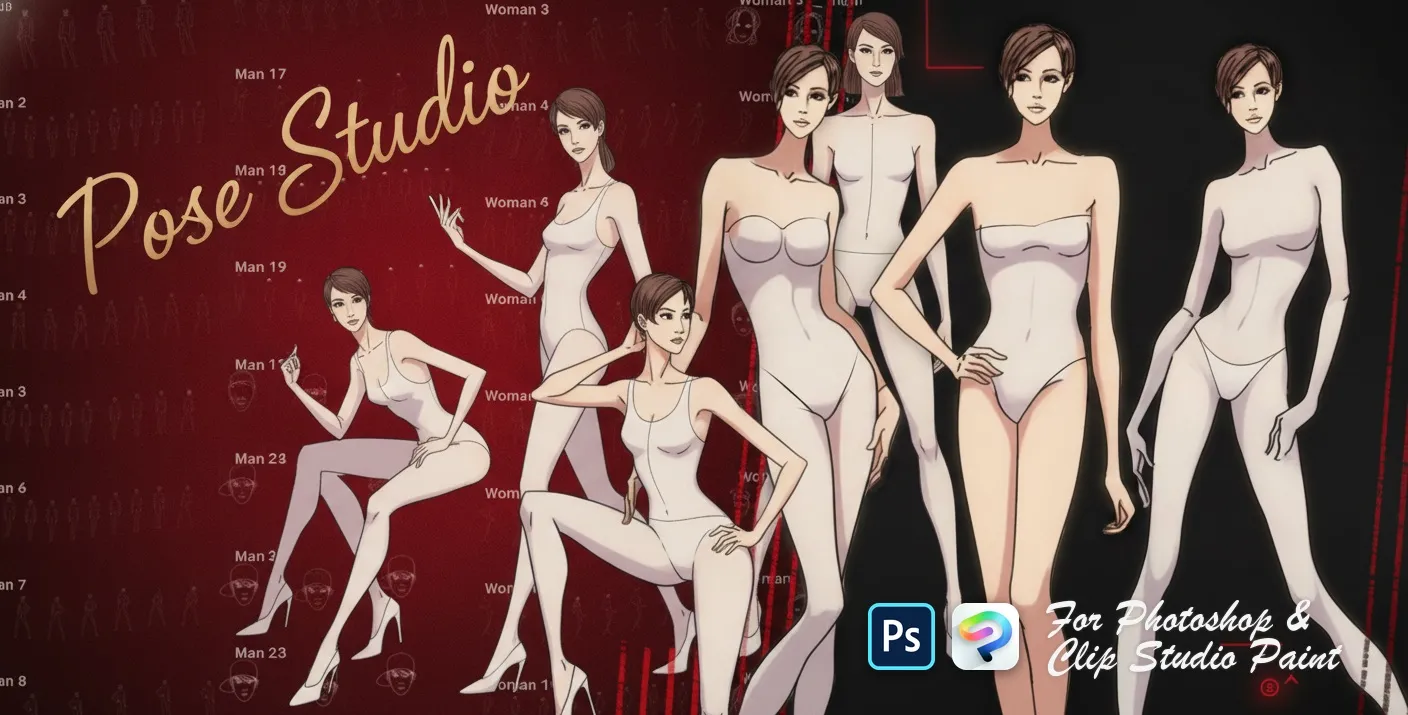 Pose Studio Photoshop & Clip Studio Paint brush set cover