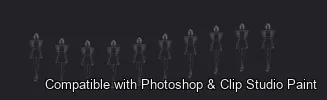 Runway Figures brush 1 of 45 — Photoshop & Clip Studio Paint .abr preview