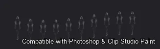 Runway Figures brush 3 of 45 — Photoshop & Clip Studio Paint .abr preview