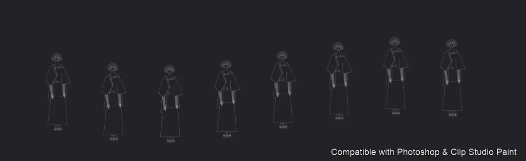 Runway Figures brush 9 of 45 — Photoshop & Clip Studio Paint .abr preview