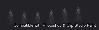 Runway Figures brush 15 of 45 — Photoshop & Clip Studio Paint .abr preview