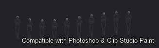 Runway Figures brush 18 of 45 — Photoshop & Clip Studio Paint .abr preview