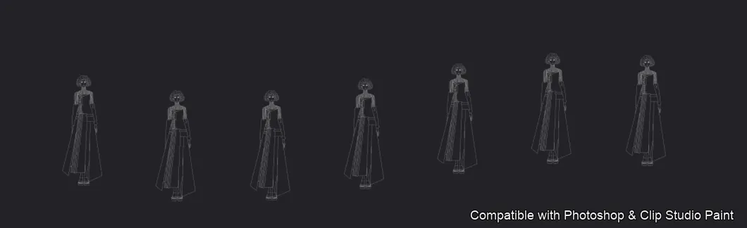 Runway Figures brush 20 of 45 — Photoshop & Clip Studio Paint .abr preview