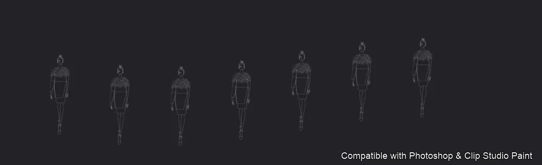 Runway Figures brush 22 of 45 — Photoshop & Clip Studio Paint .abr preview