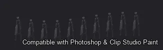 Runway Figures brush 26 of 45 — Photoshop & Clip Studio Paint .abr preview