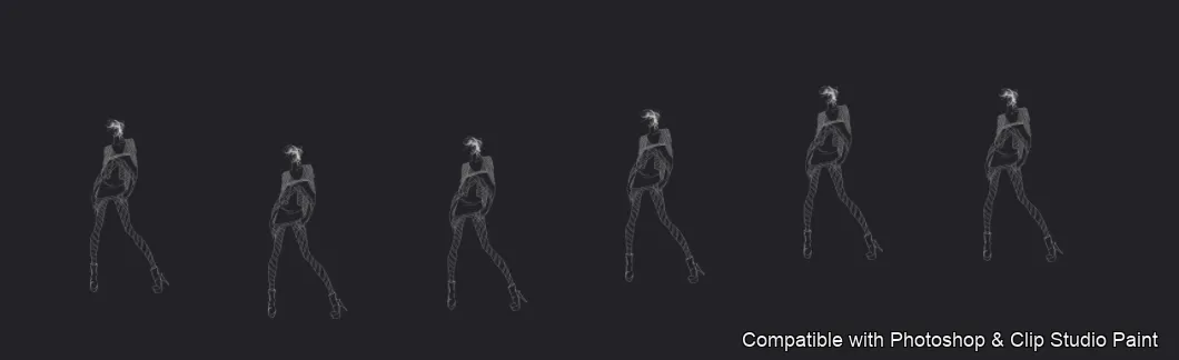 Runway Figures brush 30 of 45 — Photoshop & Clip Studio Paint .abr preview